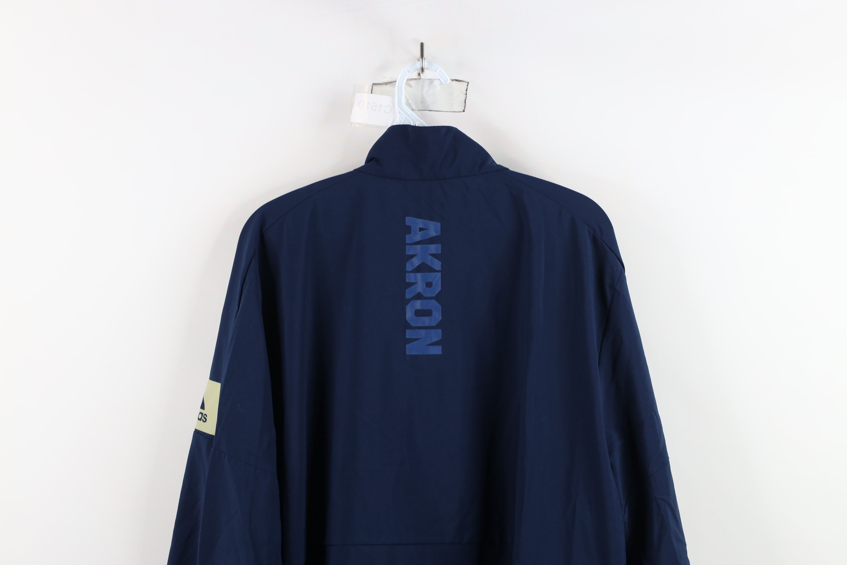 Adidas × Vintage Adidas University of Akron Baseball Half Zip Jacket Blue Size US L / EU 52-54 / 3 - 14 Thumbnail