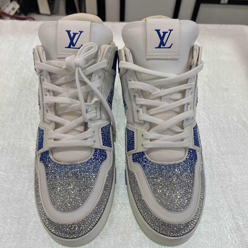 Louis Vuitton Louis Vuitton Stylish Low-Top Trainers in Blue White -2505 Size US 9.5 / EU 42-43 - 2 Thumbnail