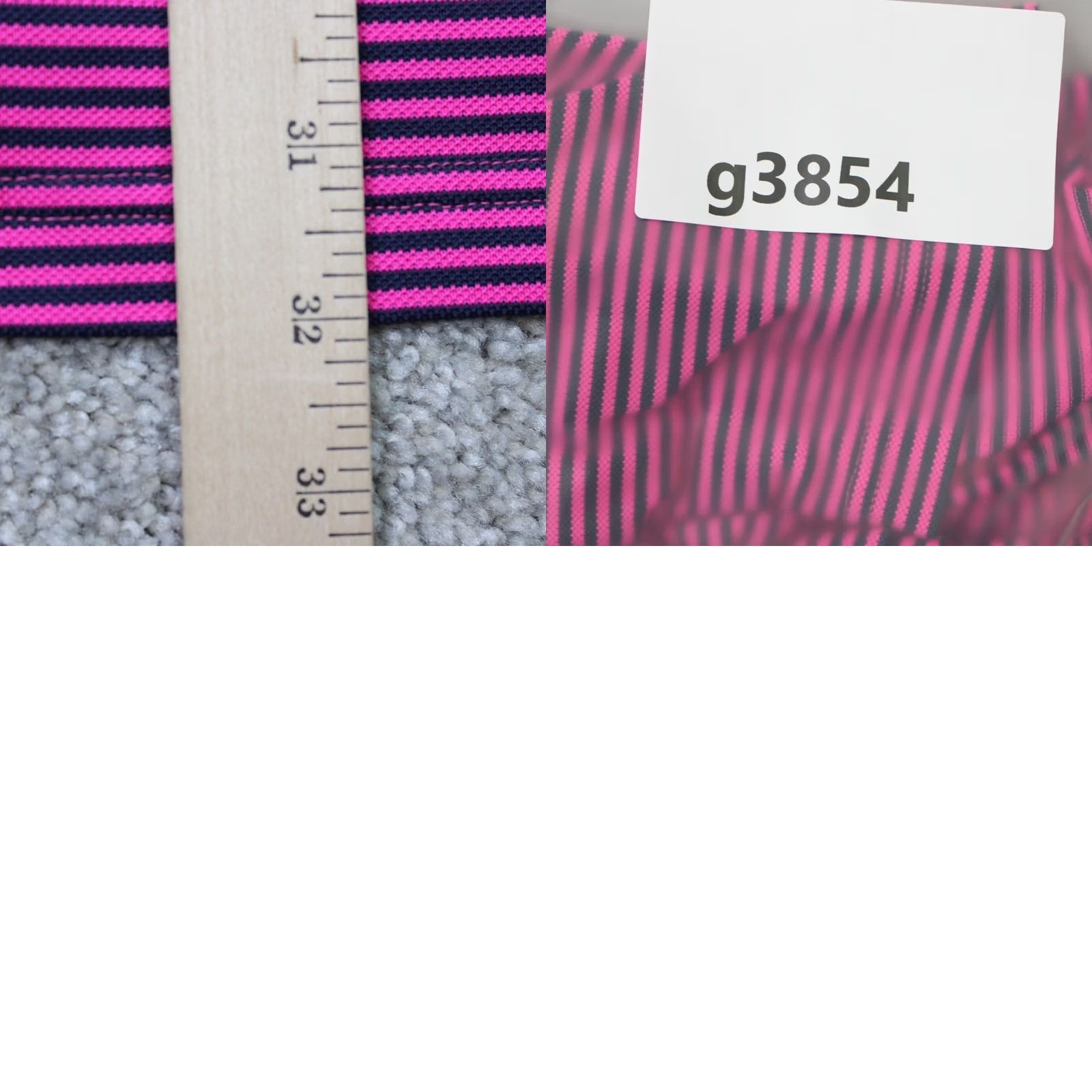 Vintage F&G Tech Polo Shirt Mens Large Pink/Blue Striped Wicking Polyester Short Sleeve Shirt Size US L / EU 52-54 / 3 - 9 Thumbnail