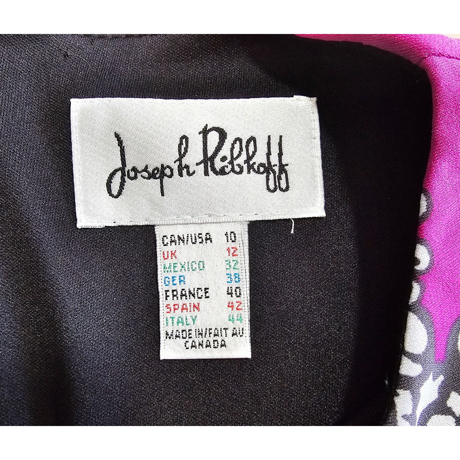 Joseph Ribkoff Joseph Ribkoff Black and Purple Floral Shift Midi Dress 10 Size L / US 10 / IT 46 - 7 Thumbnail