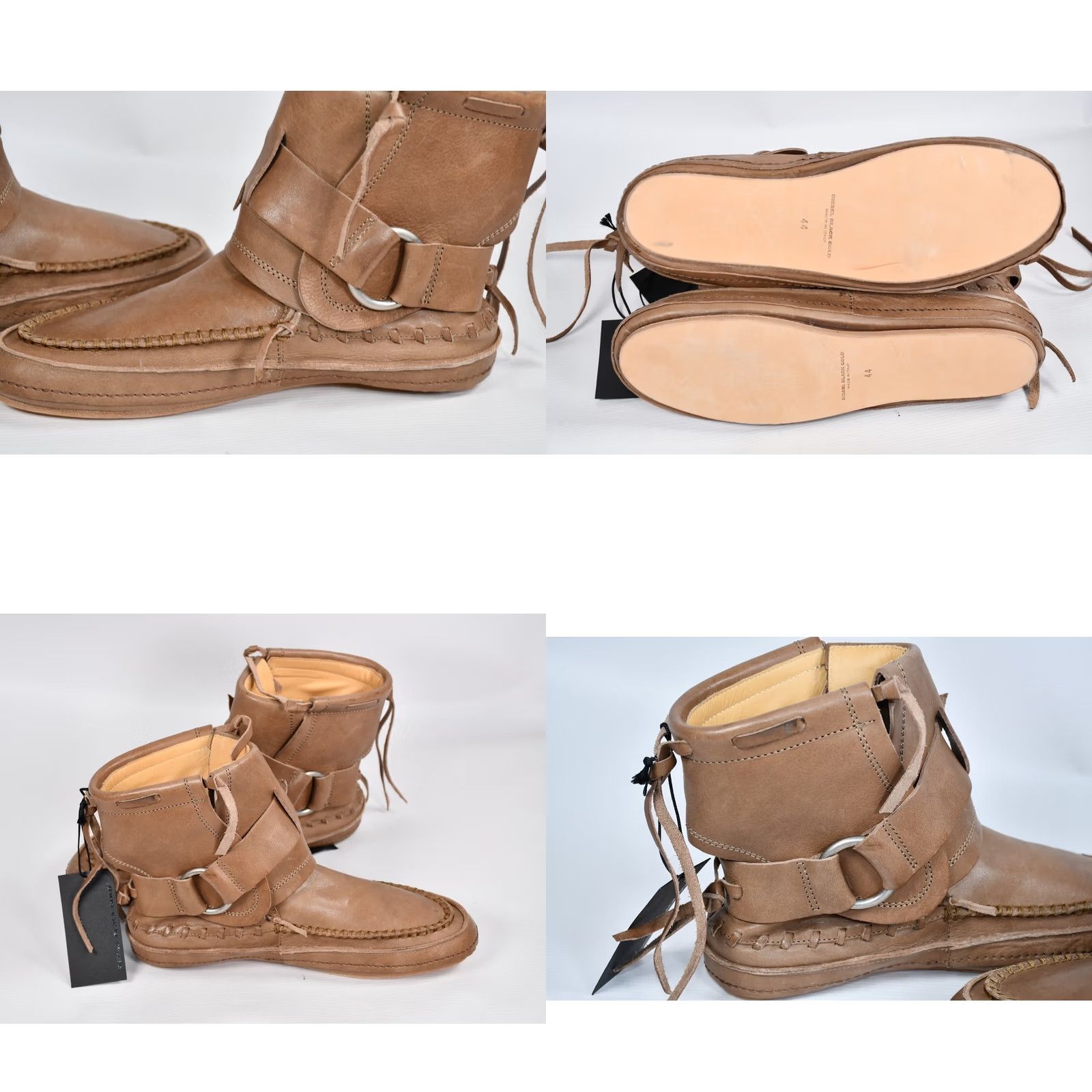 Diesel Diesel Black Gold Boots Leather Men's 10.5 Brown Boots, Diesel Brand, Leather Upper & Insole, Italy, Size US 10.5, EU 44, UK 9.5, Vintage No, Boots Size US 11 / EU 44 - 9 Thumbnail