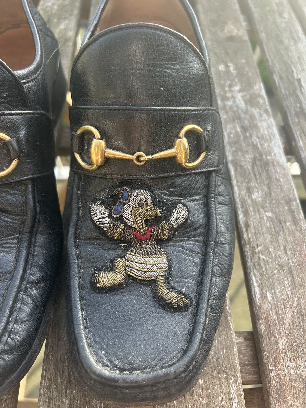 Gucci Donald Duck Embroidery Leather Shoes Size US 8.5 / EU 41-42 - 2 Thumbnail