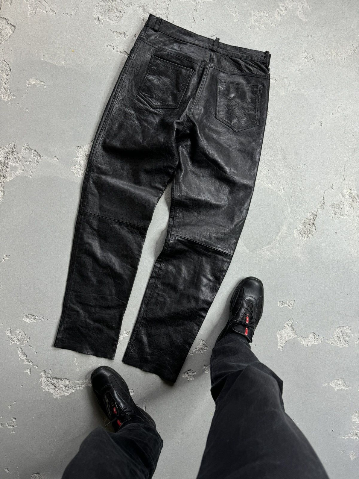 Genuine Leather × Leather × Vintage Genuine Leather pants casual vintage Size US 32 / EU 48 - 2 Thumbnail