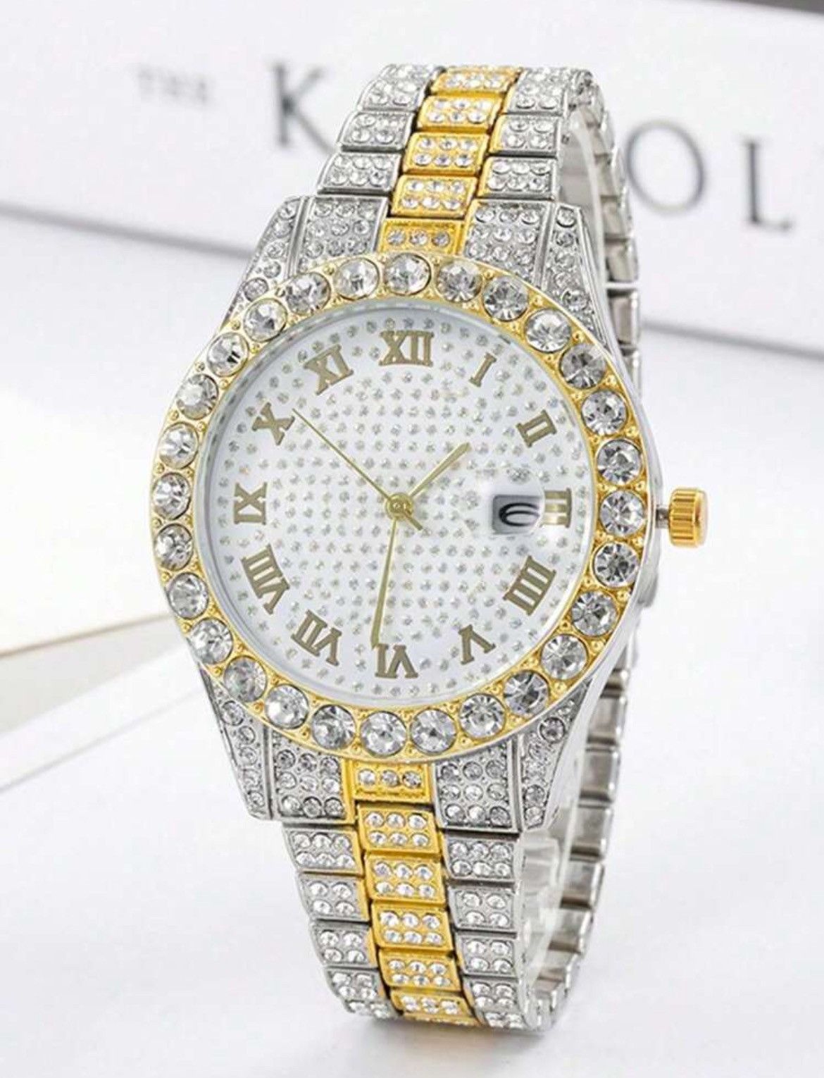 Vintage Silver and Gold Crystal Watch Size ONE SIZE - 2 Thumbnail