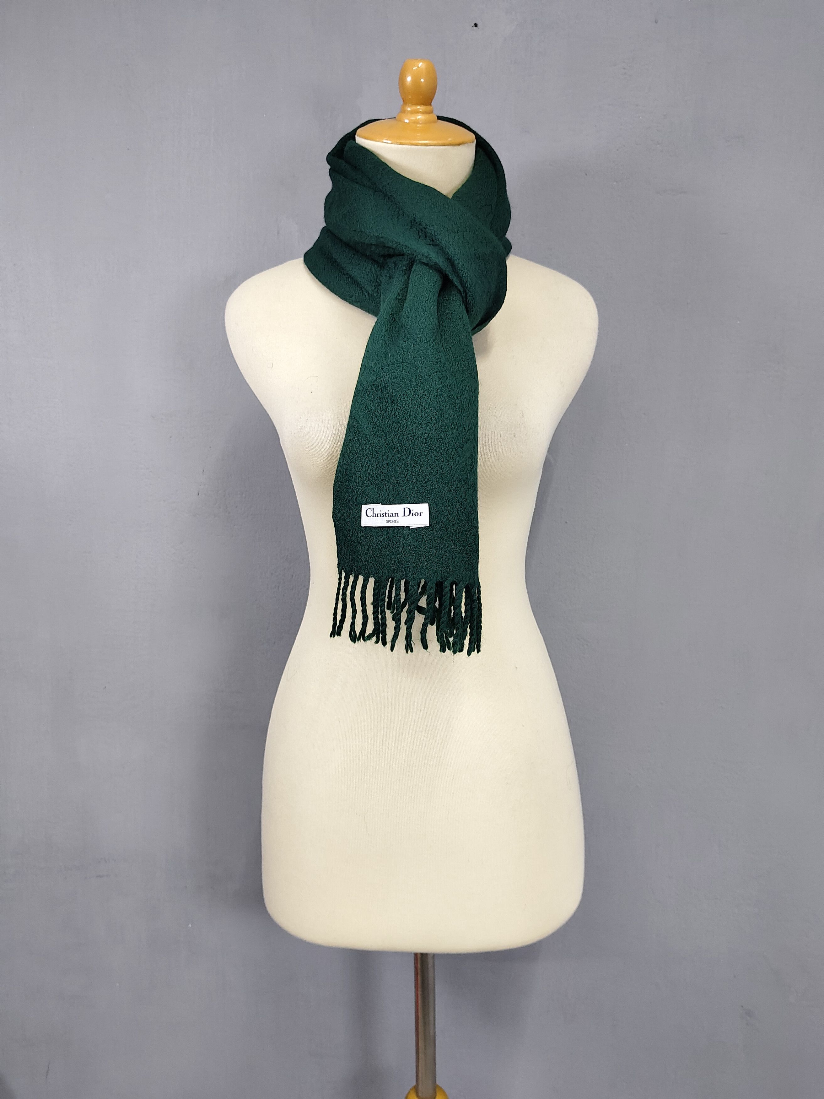 Christian Dior Monsieur 90s C.D Sport- Snowflake Jacquard Pattern Classic Wool Scarf Size ONE SIZE - 5 Thumbnail