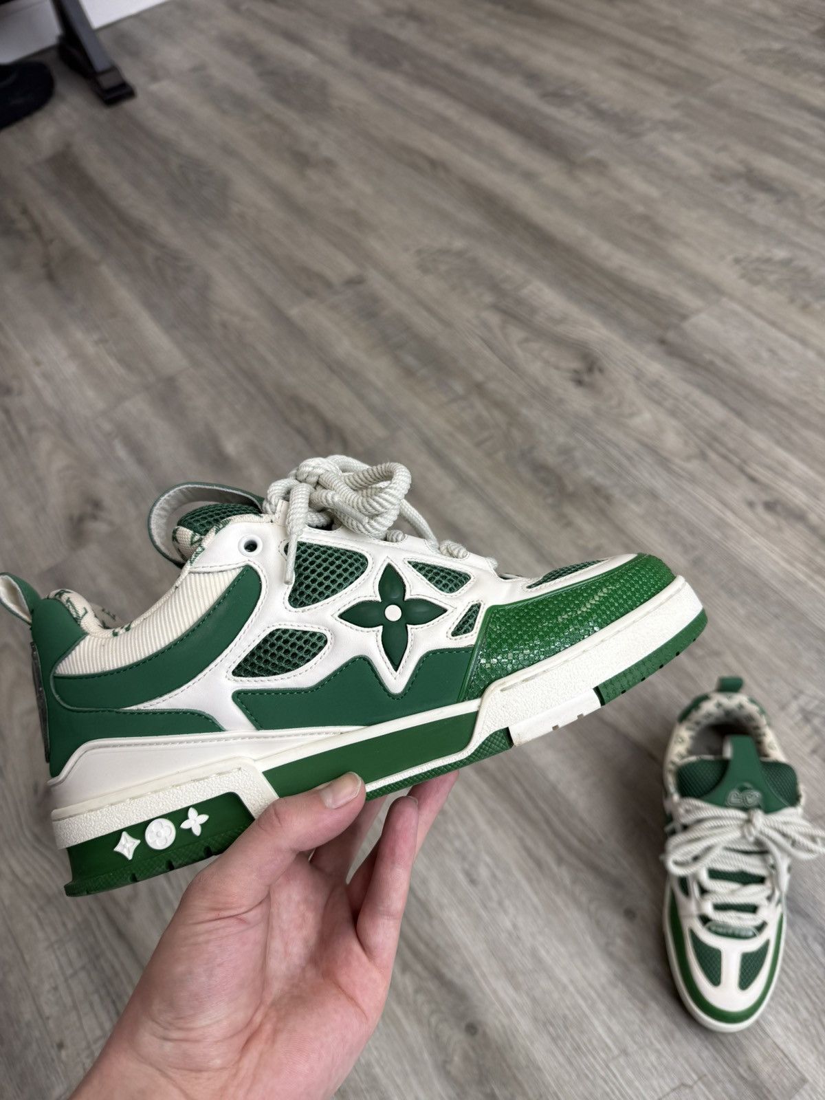 Louis Vuitton Louis Vuitton - LV Skate Sneakers (Green/White) Size US 10.5 / EU 43-44 - 1 Thumbnail