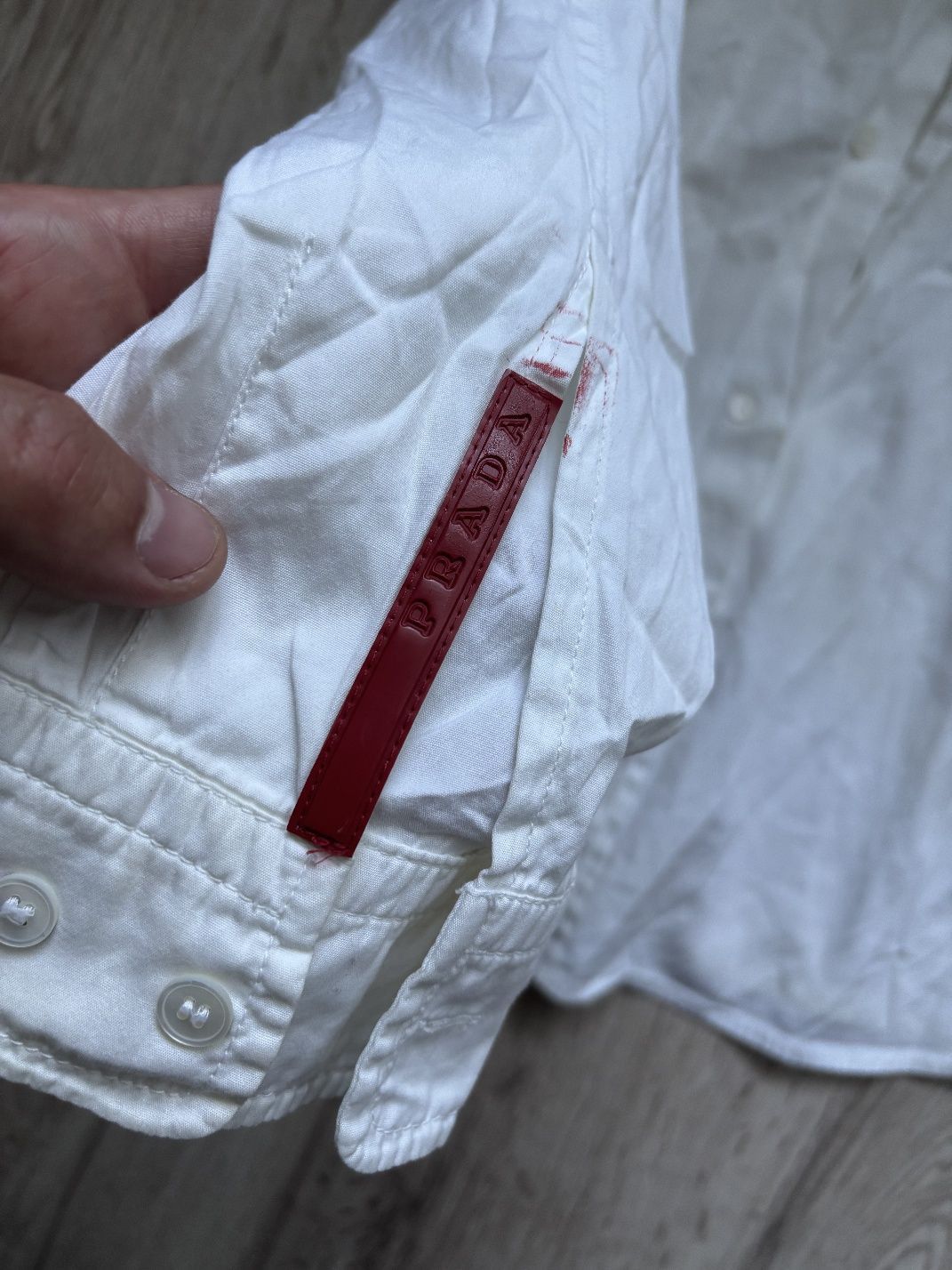 Prada Vintage Prada Red Tab White Shirt Size US XL / EU 56 / 4 - 5 Thumbnail