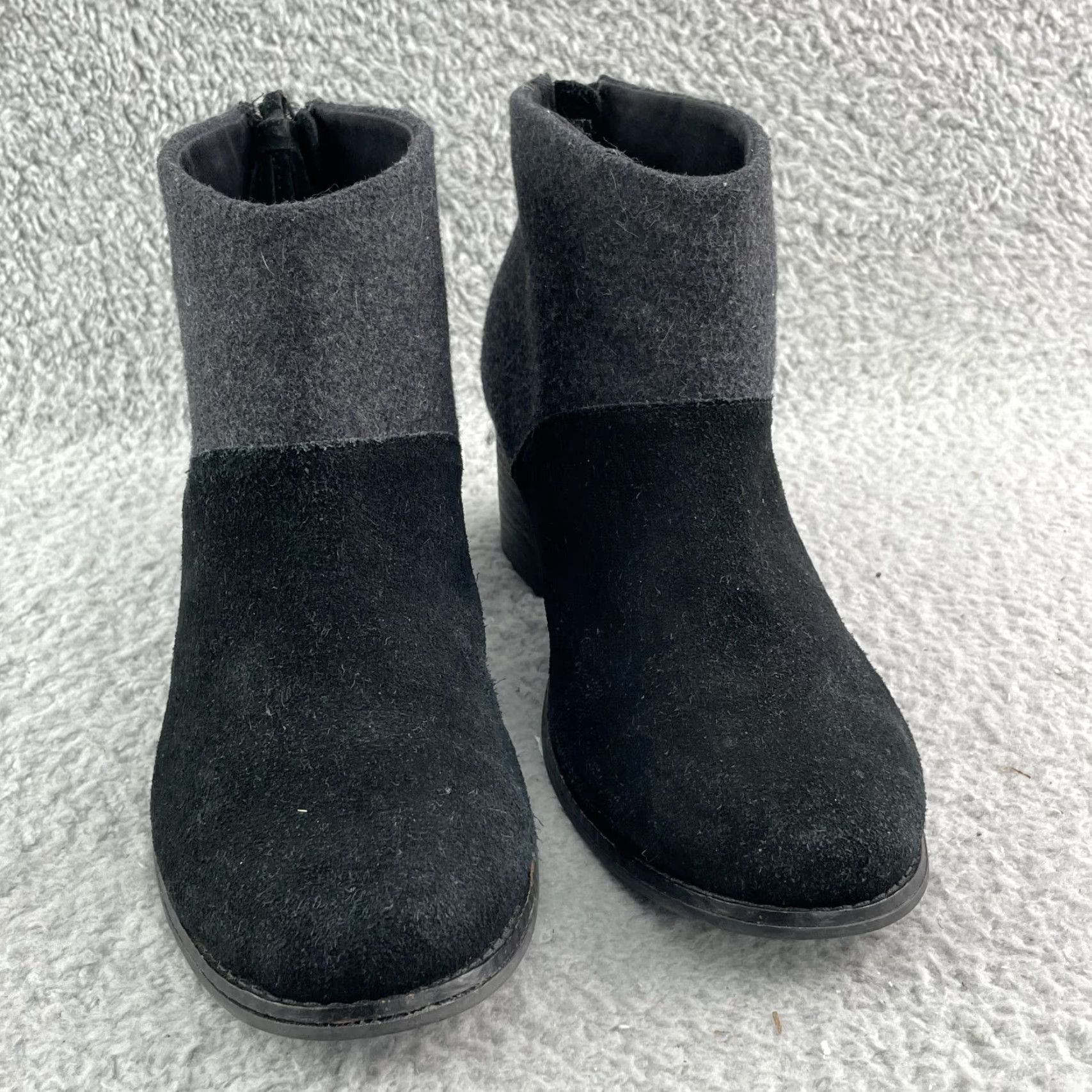 Toms Toms Boots Women 8.5 Suede Leather Black Bootie Chic Classic 90's Corpcore Leila Size US 9 / IT 39 - 3 Thumbnail