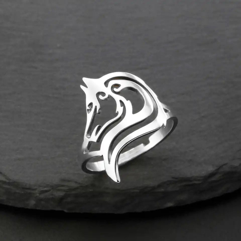 Jewelry × Vintage My Shape Punk Hollow Wolf Ring Size ONE SIZE - 1 Thumbnail
