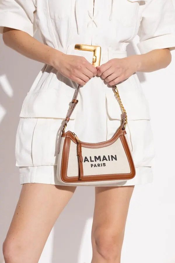 Balmain o1s1wg111225 Size:OS/B-Army Shoulder Bag in White/Brown Size ONE SIZE - 4 Thumbnail