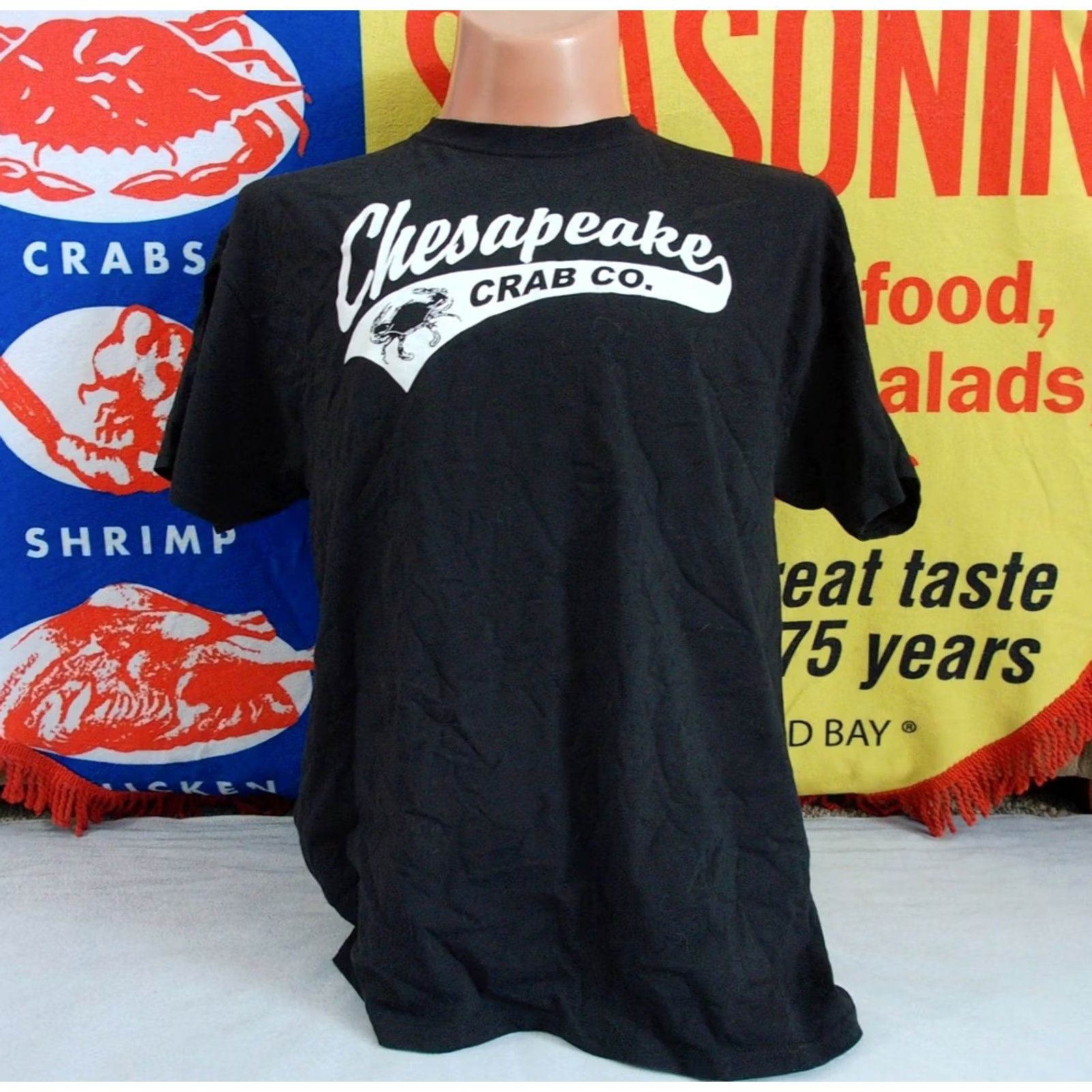 Jerzees ChESAPEAKE CRAB Co I Got My Crabs T Shirt Men's XL Black Jerzees Cotton/Polyester Graphic Print Vintage: No Size US XL / EU 56 / 4 - 3 Thumbnail