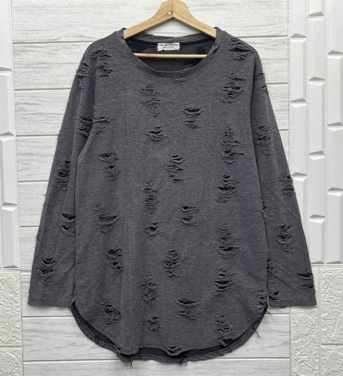 Comme des Garcons 🔥COMME DES GARCONS DISTRESSED LONGSLEEVE SHIRT Size US M / EU 48-50 / 2 - 10 Thumbnail