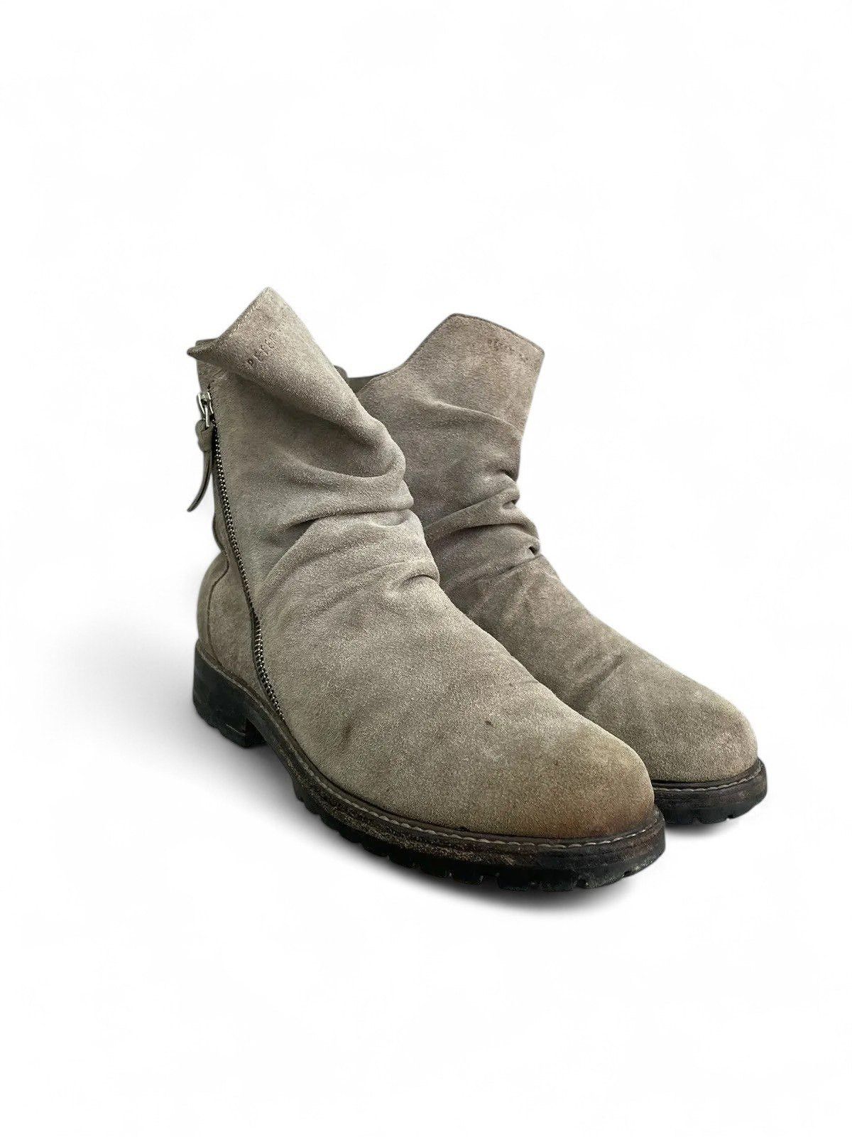 Zipper A.S. 98 style suede boots side zip distressed finish