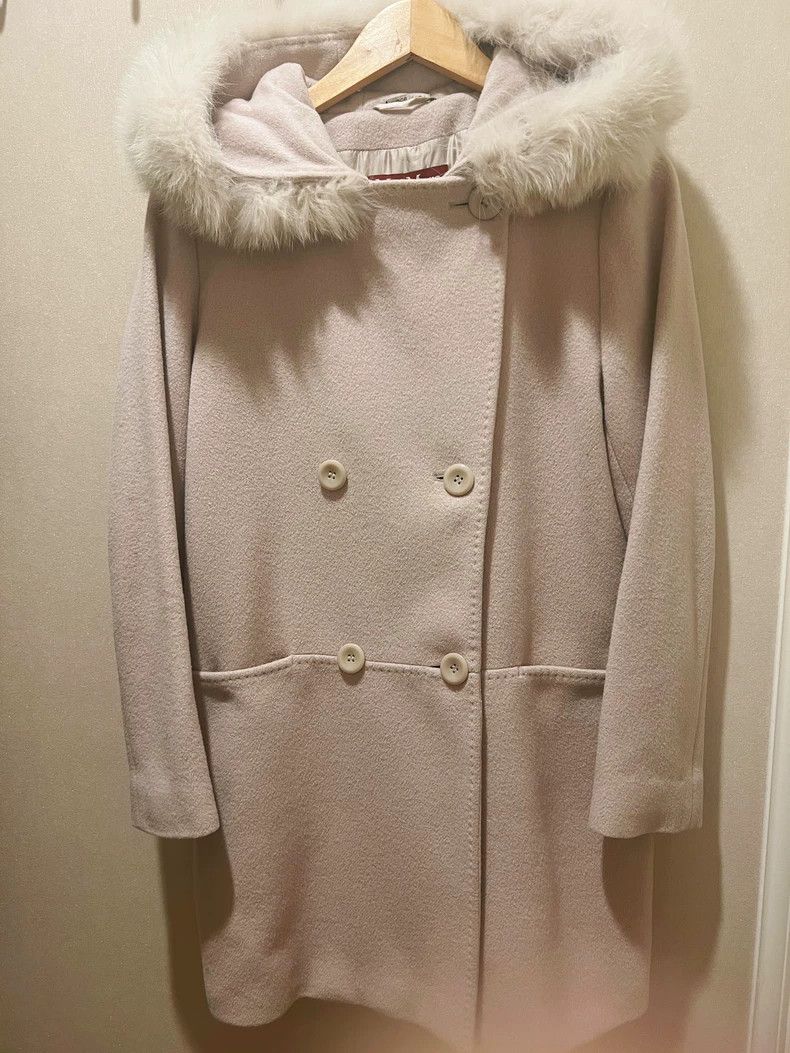 Max Mara Max Mara Sand Fox Fur Collar Midi Overcoat Size XL / US 12-14 / IT 48-50 - 1 Thumbnail