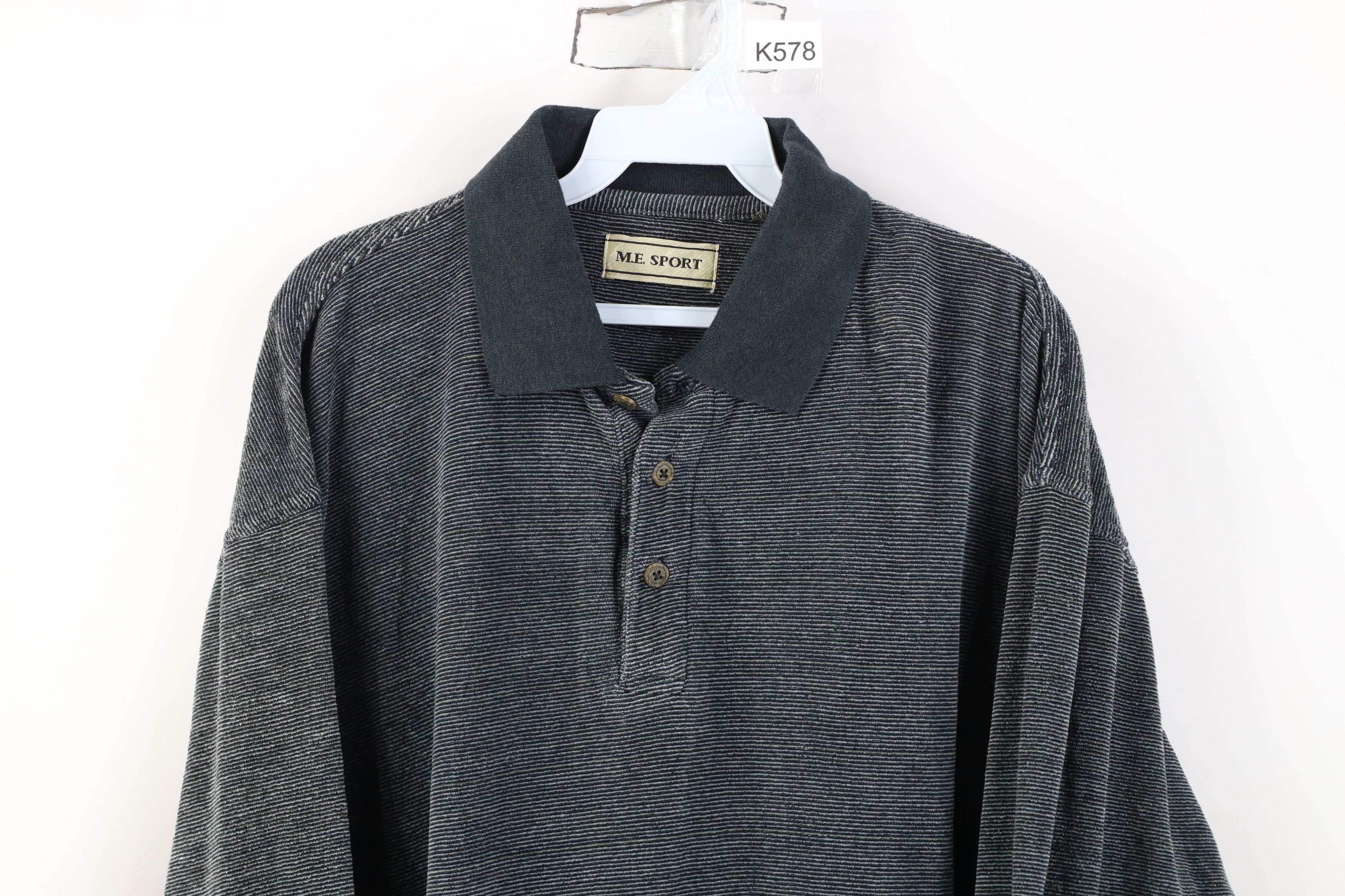 Vintage Vintage 90s Streetwear Ribbed Knit Long Sleeve Rugby Polo Size US XL / EU 56 / 4 - 2 Thumbnail