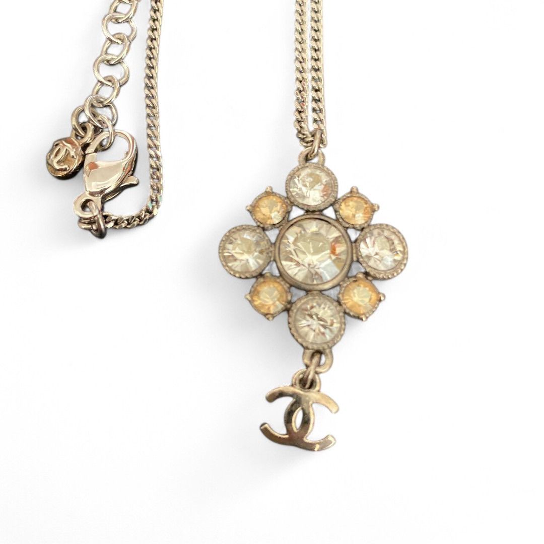 Chanel Chanel - Necklace Silver Vintage CC Coco Diamond Timeless Size ONE SIZE - 5 Thumbnail