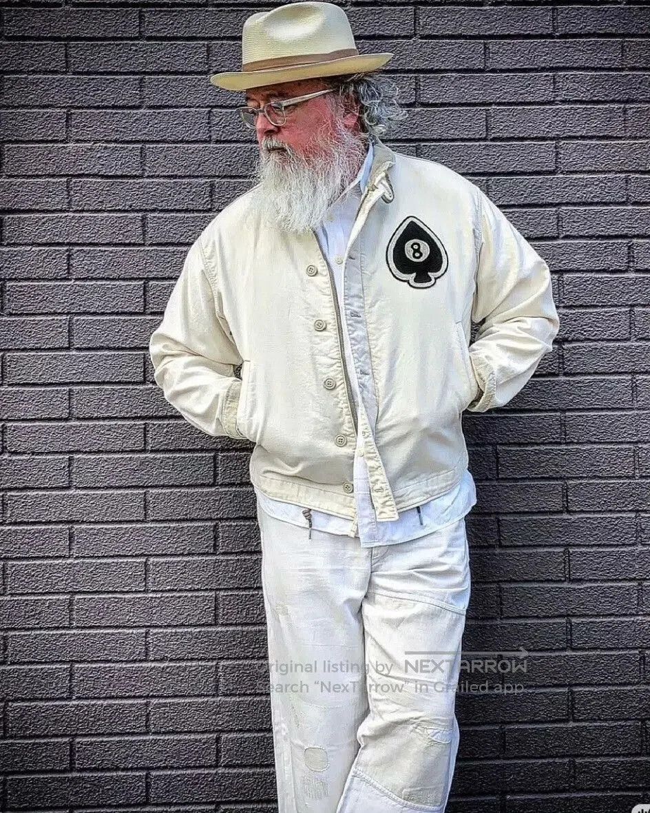 RRL Ralph Lauren Double RL White Jacket with Card Design. Size US M / EU 48-50 / 2 - 2 Thumbnail