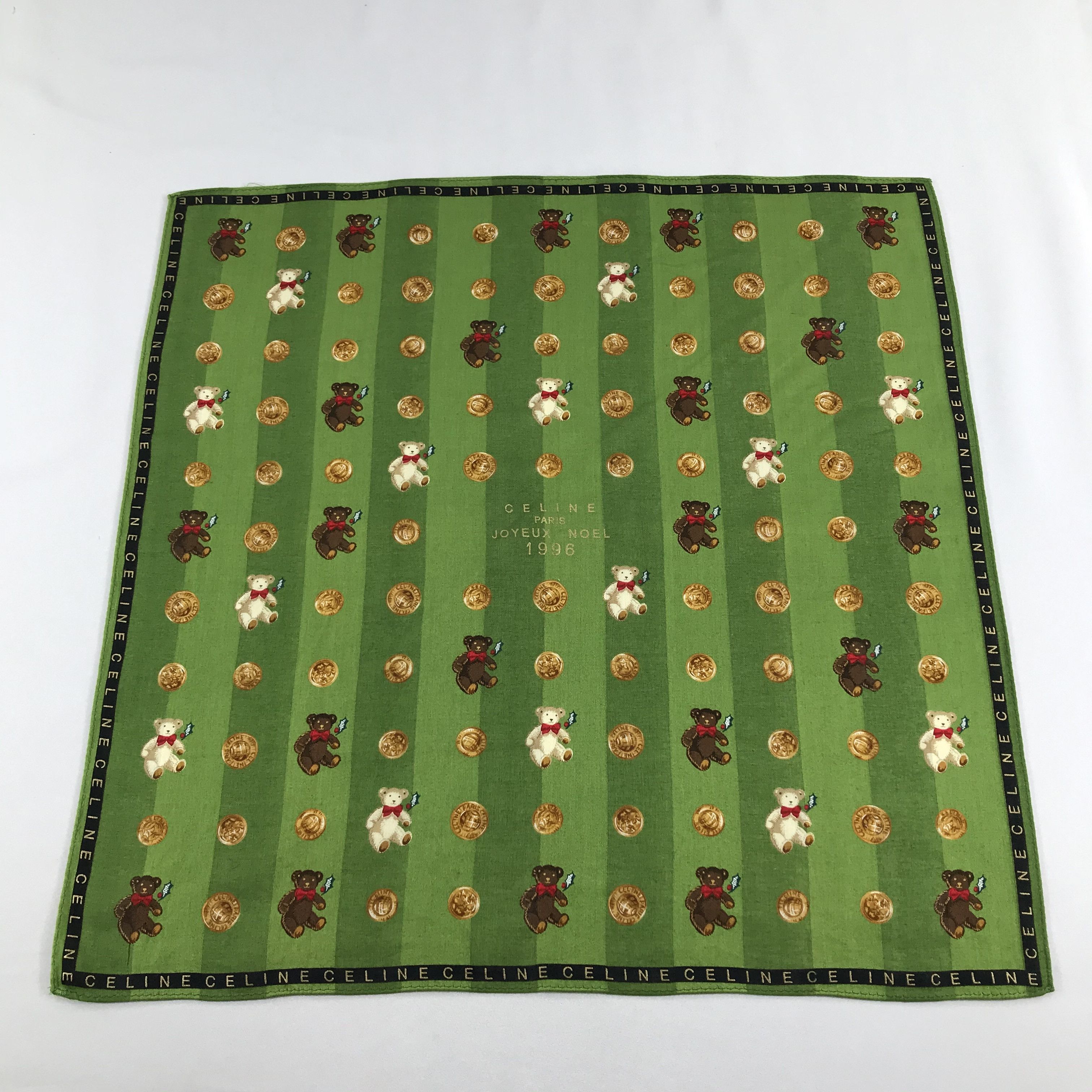 Celine Celine Joyeux Noel 1996 Handkerchief Bandana H867 Size ONE SIZE - 1 Thumbnail