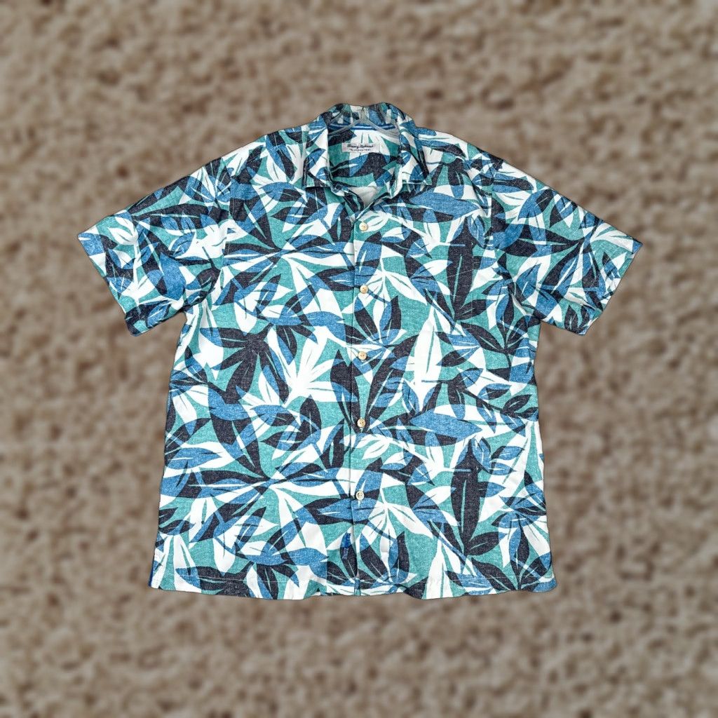 Tommy Bahama Tommy Bahama Shirt Men Large Blue Green White Floral Leaf The Coconut Point Size US L / EU 52-54 / 3 - 1 Thumbnail