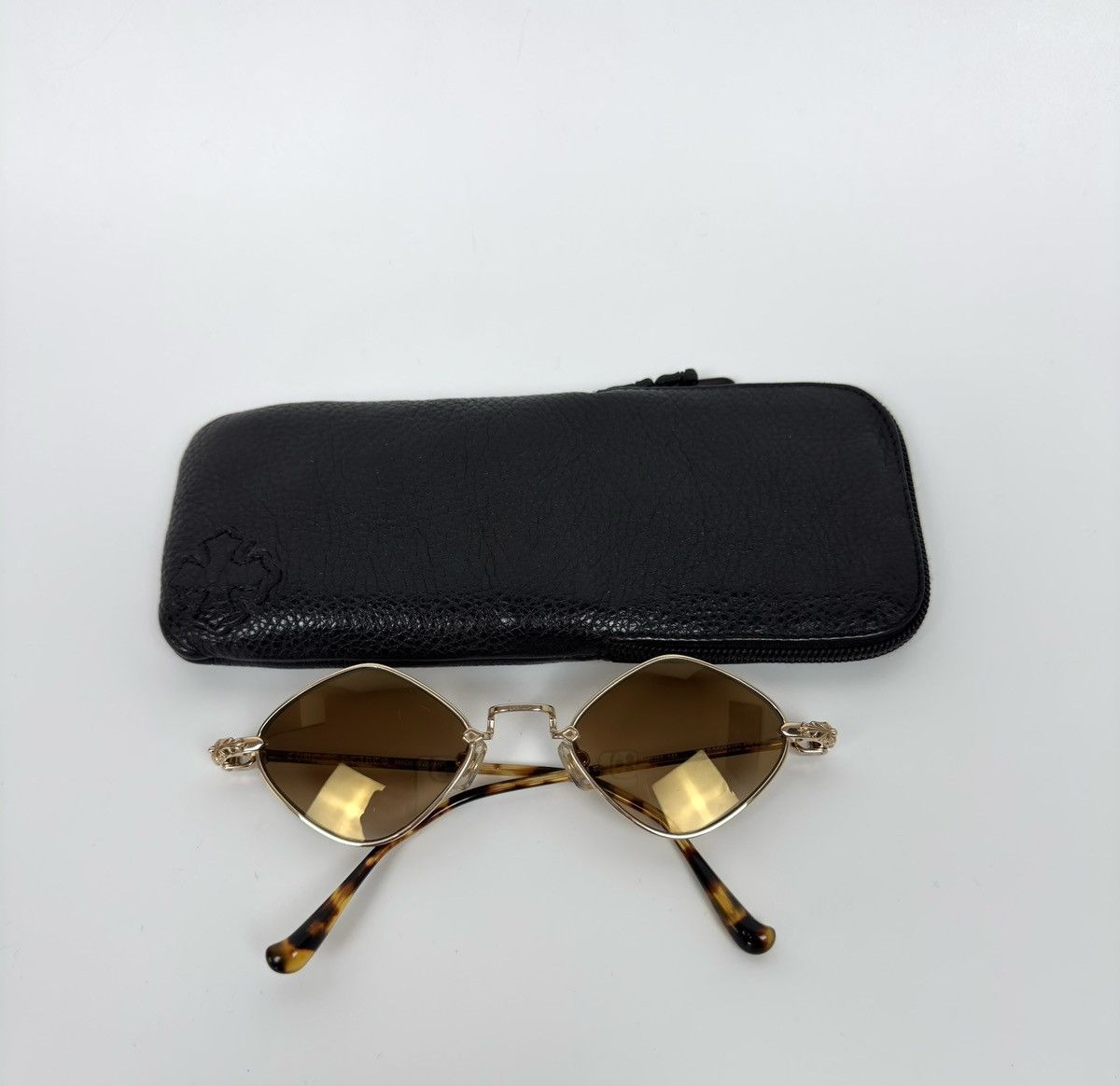Chrome Hearts Chrome Hearts Diamand Dog Brown-Gold Sunglasses Size ONE SIZE - 5 Thumbnail