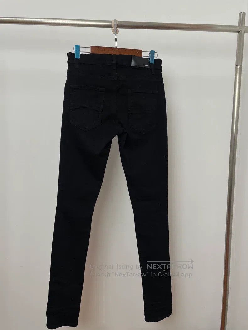 Amiri Amiri Black Ripped Patch Leather Denim Pants Size US 31 - 2 Thumbnail