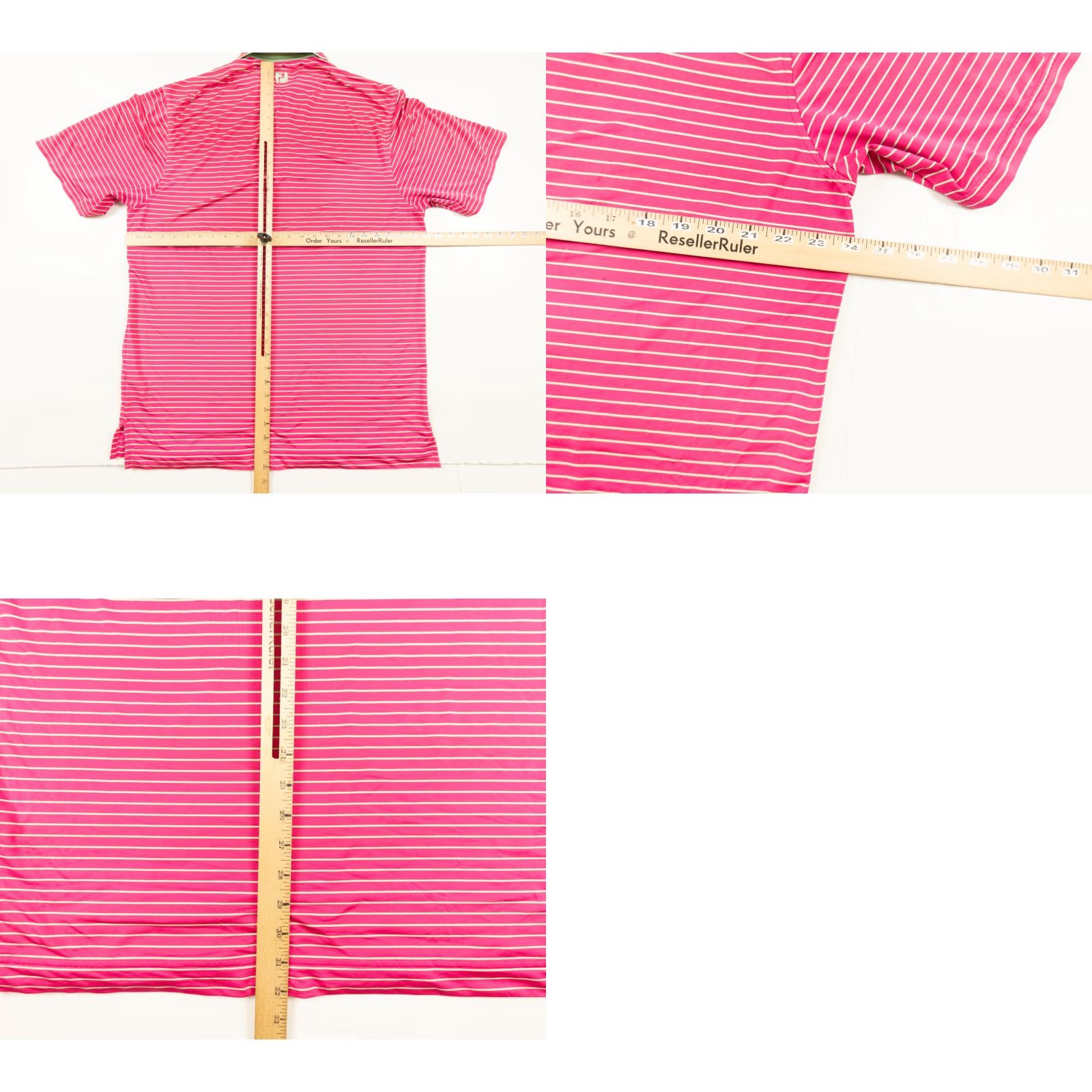 Footjoy FootJoy Polo Shirt Adult Large Pink Short Sleeve Striped Mens Golf Stretch Shirt Size US L / EU 52-54 / 3 - 8 Thumbnail