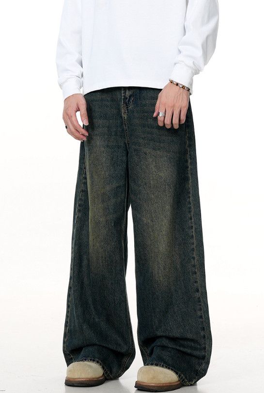 Jean American retro men's loose casual blue straight jeans Size US 32 / EU 48 - 3 Thumbnail