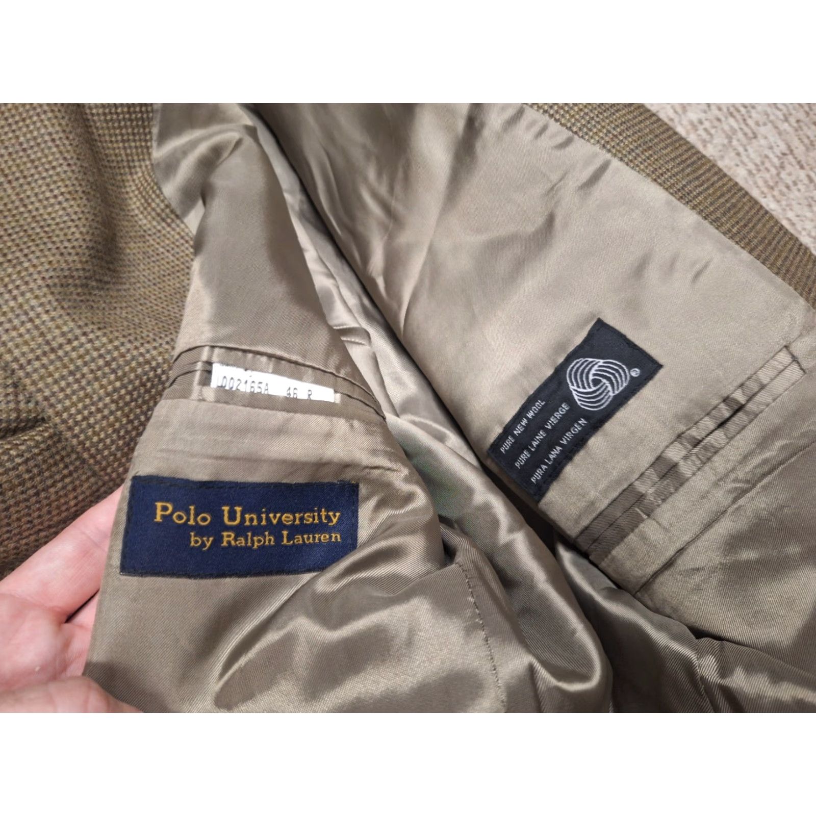 Vintage Ralph Lauren Polo University Club Blazer 2-Button 46R Wool Tweed Brown Mens Jacket Size US XXL / EU 58 / 5 - 2 Thumbnail