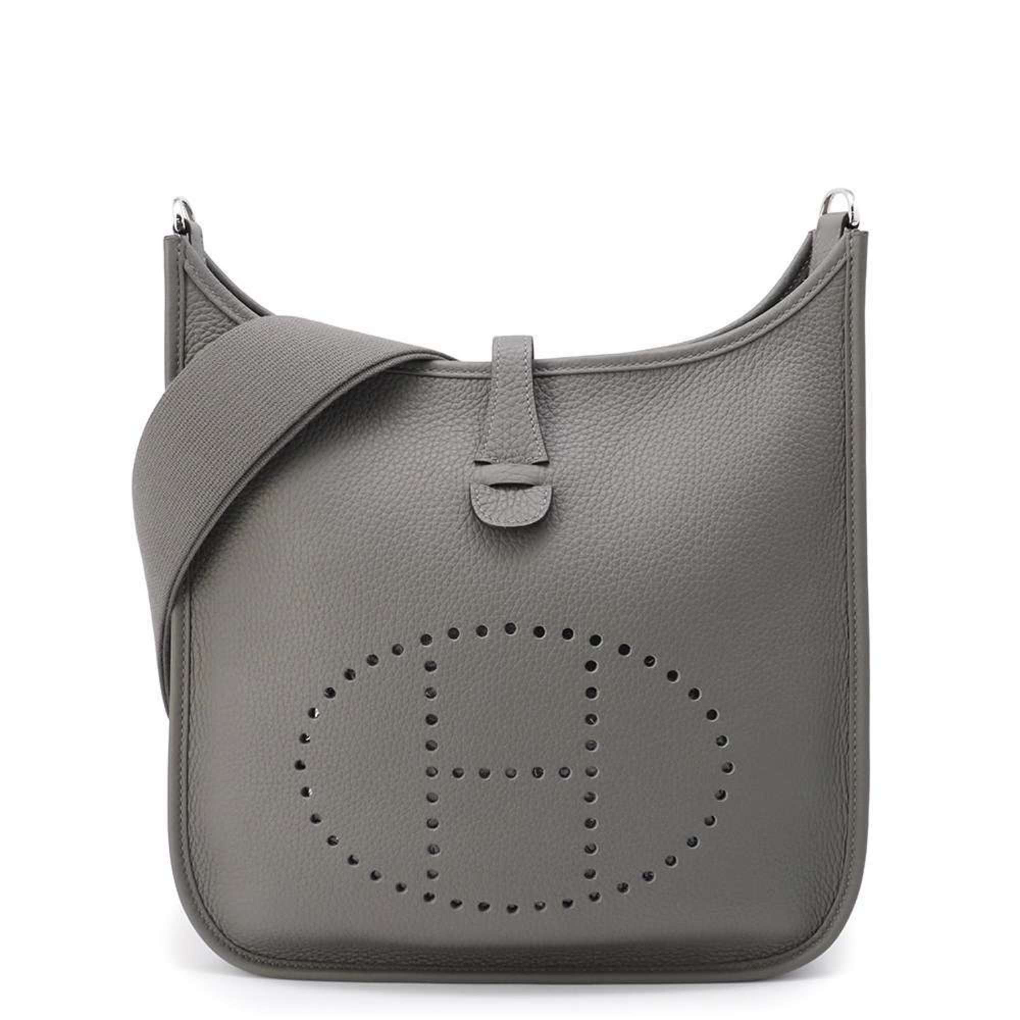 Hermes Shoulder Bag Evelyn 3 Pm Grimeyer Taurillon Clemence W Stamp in Silver, Women's
