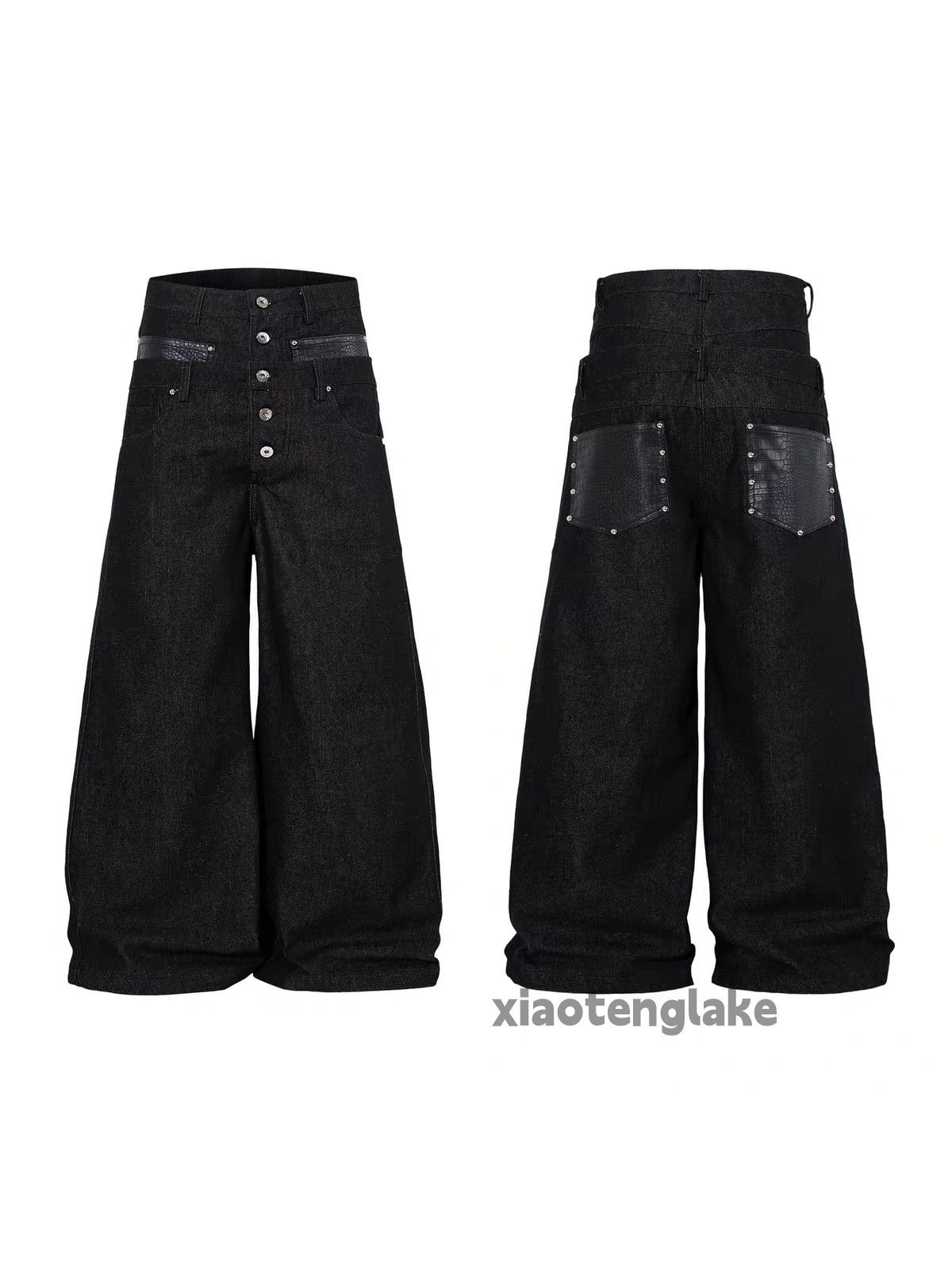 Jean xtl double waist Balenciaga rickowens style baggy jeans Size US 35 - 5 Thumbnail