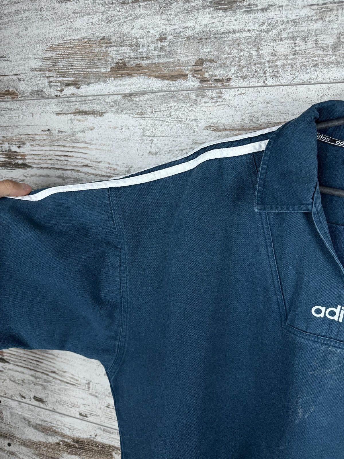 Adidas × Vintage Mens Vintage distressed Adidas rugby sweatshirt rare y2k Size US L / EU 52-54 / 3 - 11 Thumbnail