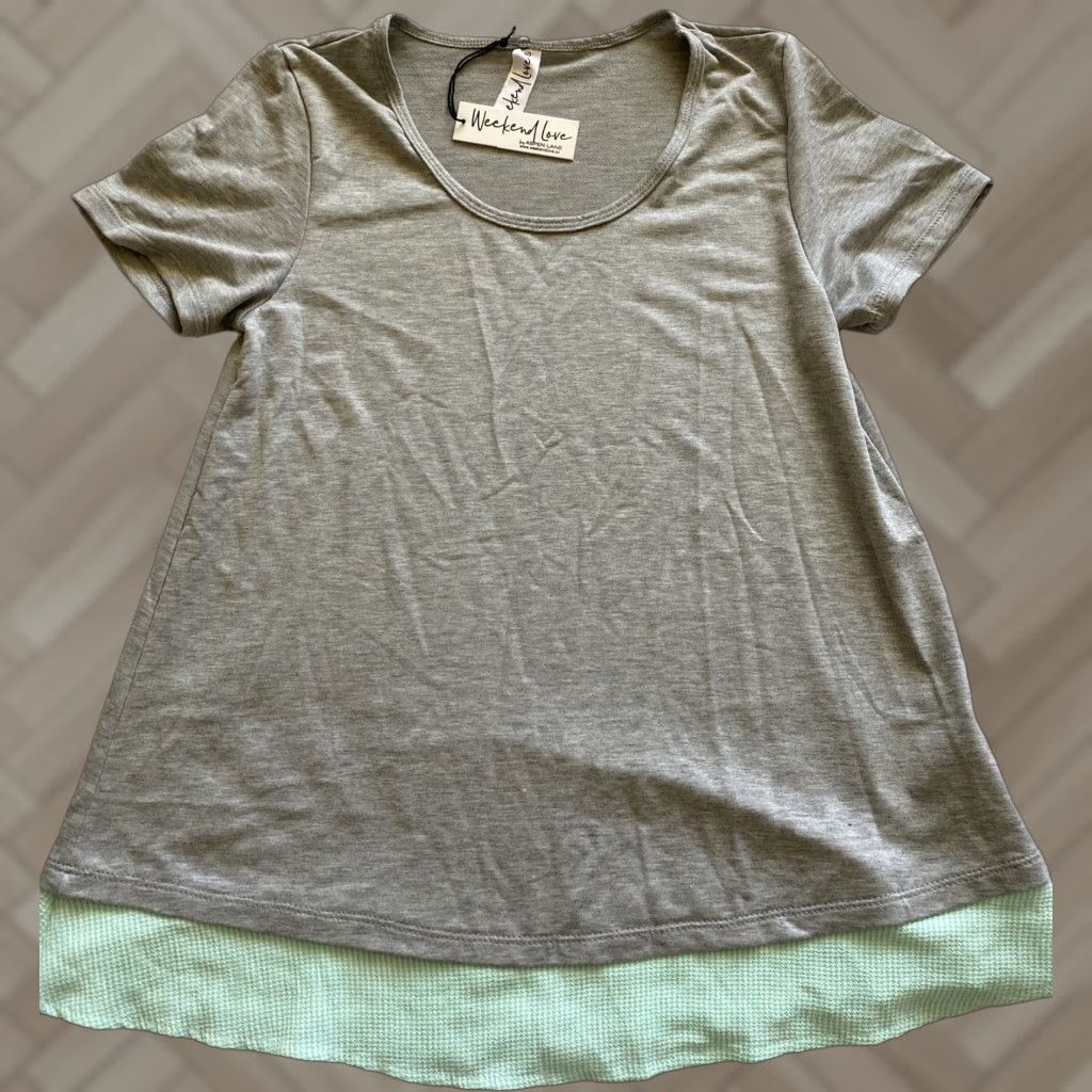 Vintage VINTAGE Weekend Love Top T Shirt Blouse Women’s S Gray NWT 21-30 Size S / US 4 / IT 40 - 1 Thumbnail