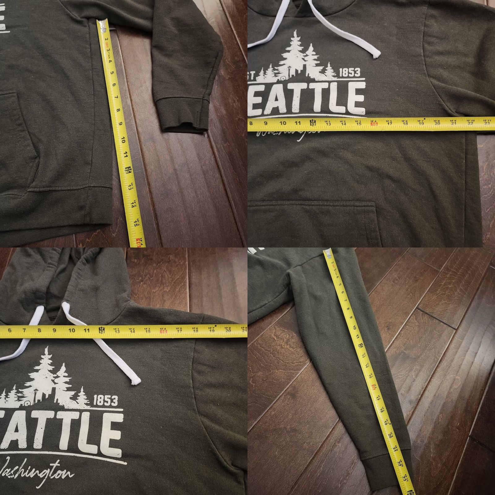 Vintage Seattle Shirt Company Hoodie Men’s Large Green Seattle Washington Pullover Size US L / EU 52-54 / 3 - 8 Thumbnail