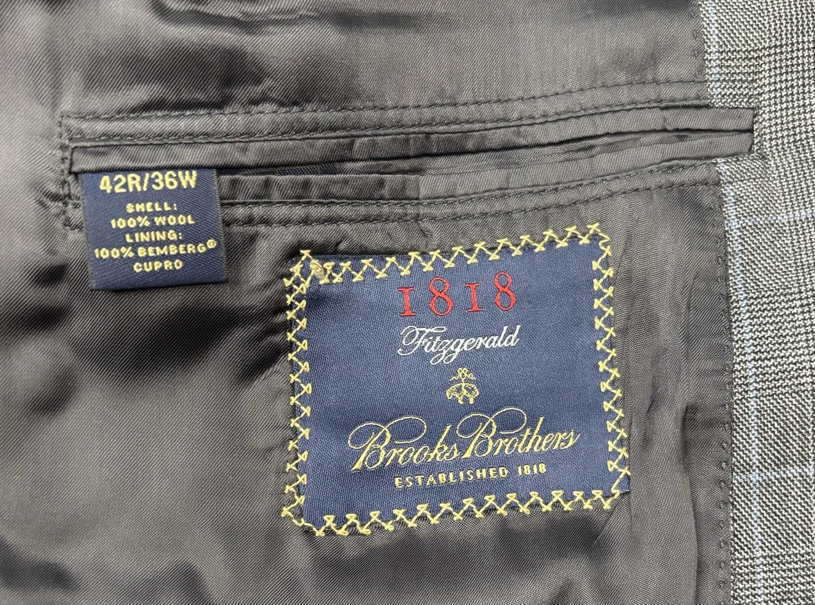 Brooks Brothers Brooks Brothers Blazer Mens 42R Saxxon Wool 1818 Fitzgerald Size 42R - 2 Thumbnail