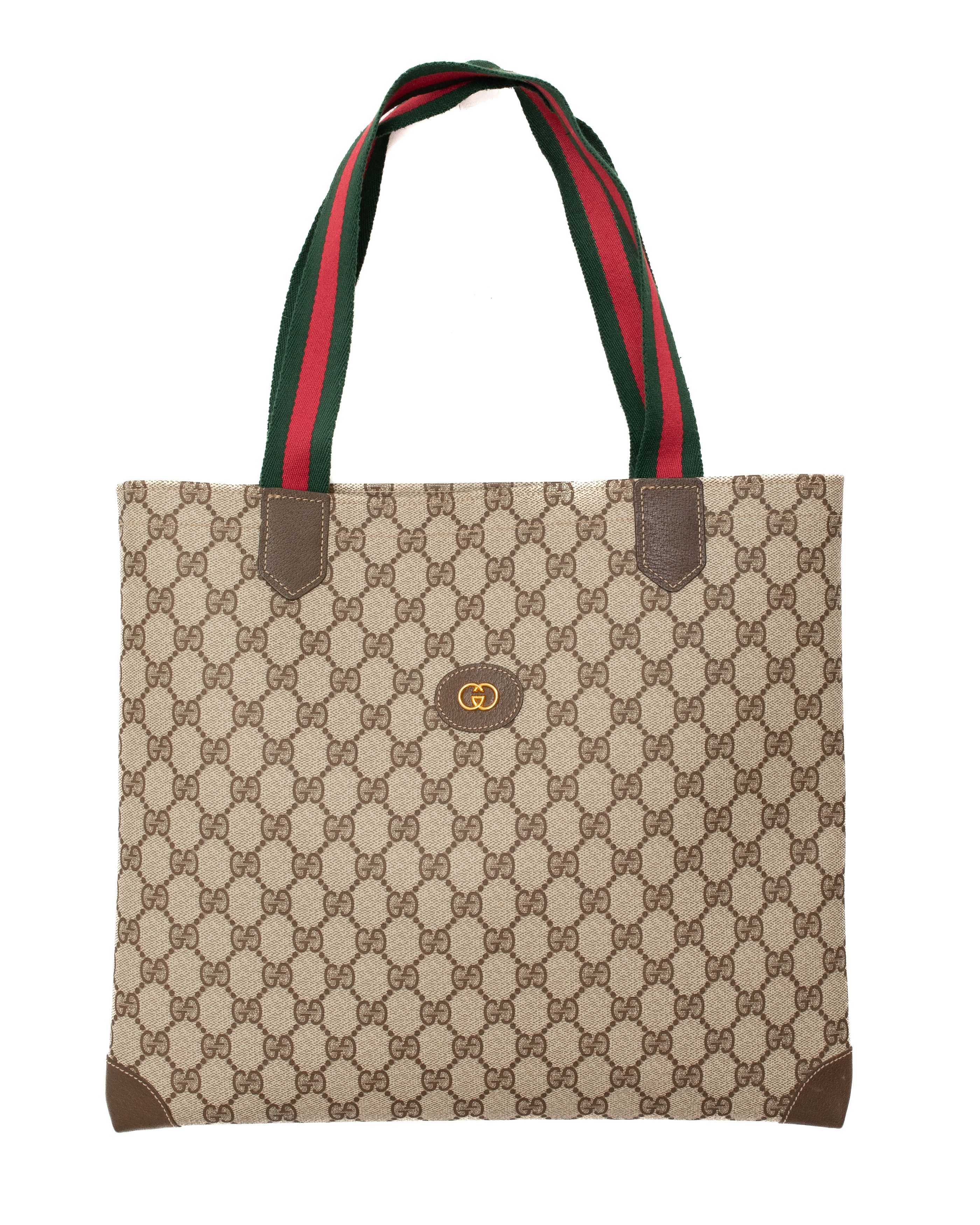 Gucci Vintage GG Sherry Line Shopper Tote Bag in Beige, Women's