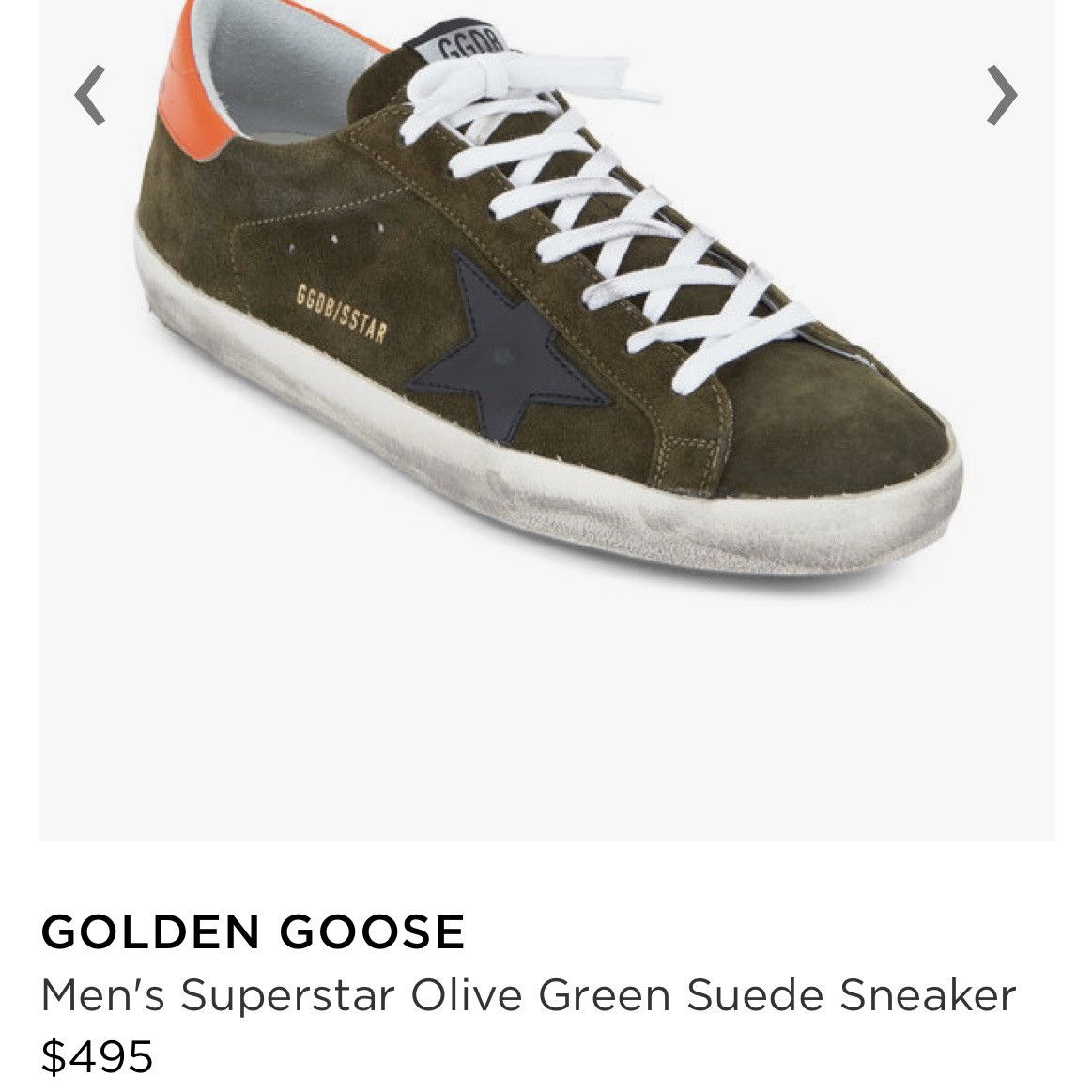 Designer Distressed Golden Goose Superstar Olive Suede Sneakers Size US 10 / EU 43 - 13 Thumbnail