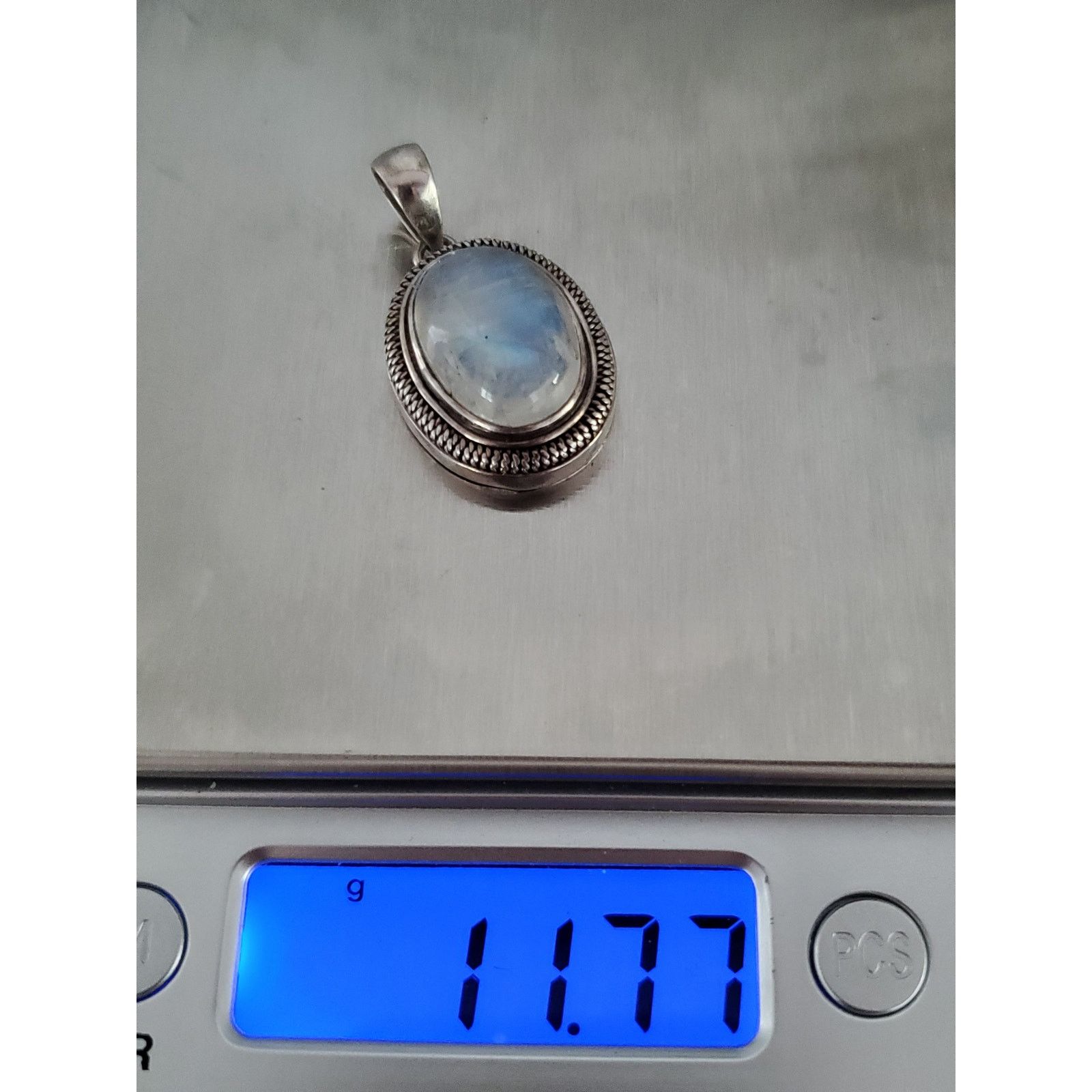 Unknown London Vintage Sterling Silver Oval Moonstone Pendant Size ONE SIZE - 9 Thumbnail