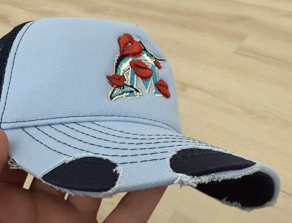 LaRopa LaRopa x UNKNWN Miami Marlins Exclusive Trucker Hat Blue Size ONE SIZE - 12 Thumbnail