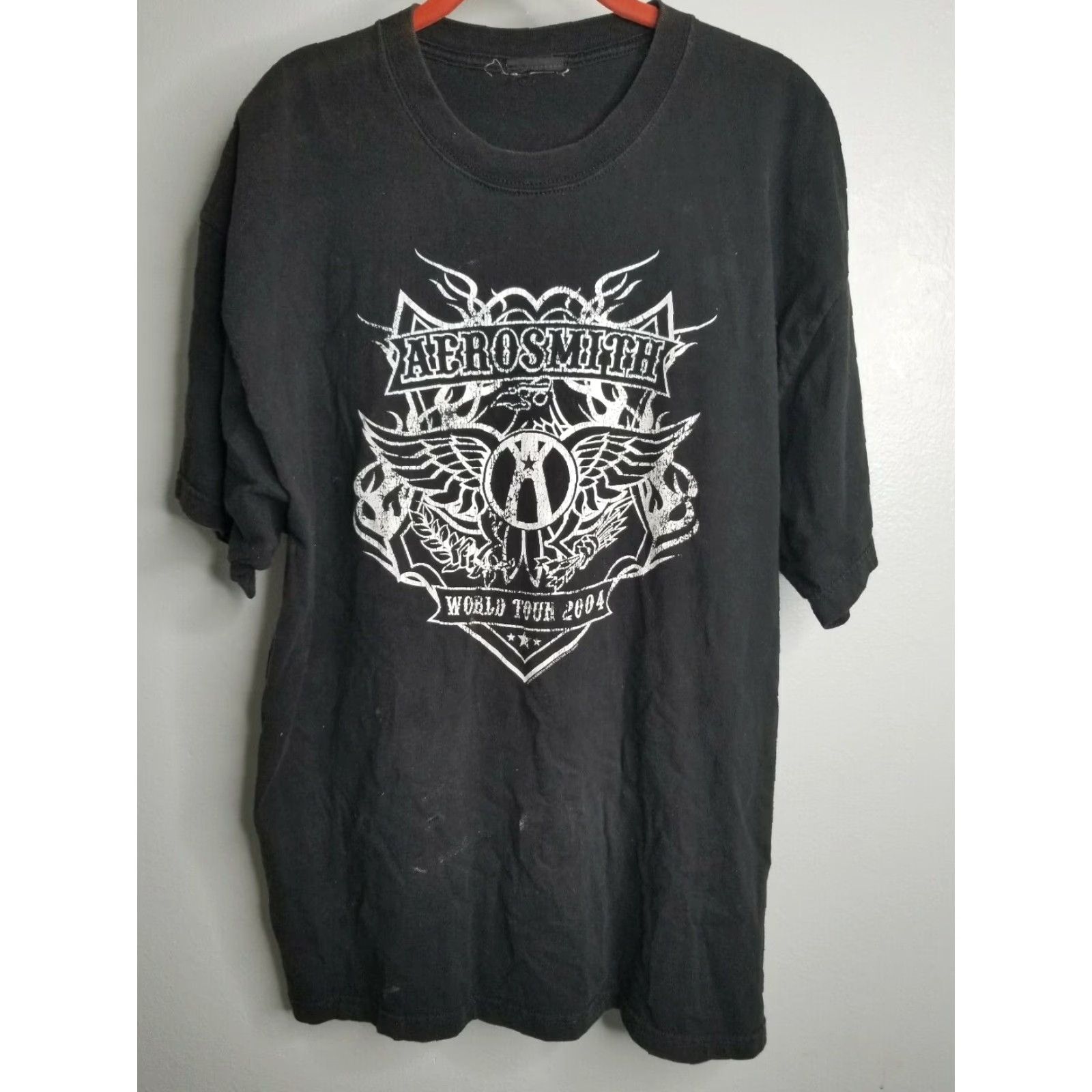 Aerosmith VINTAGE AEROSMITH 2004 WORLD TOUR Graphic Tee Mens XL Black Rock Band T-Shirt Size US XL / EU 56 / 4 - 2 Thumbnail