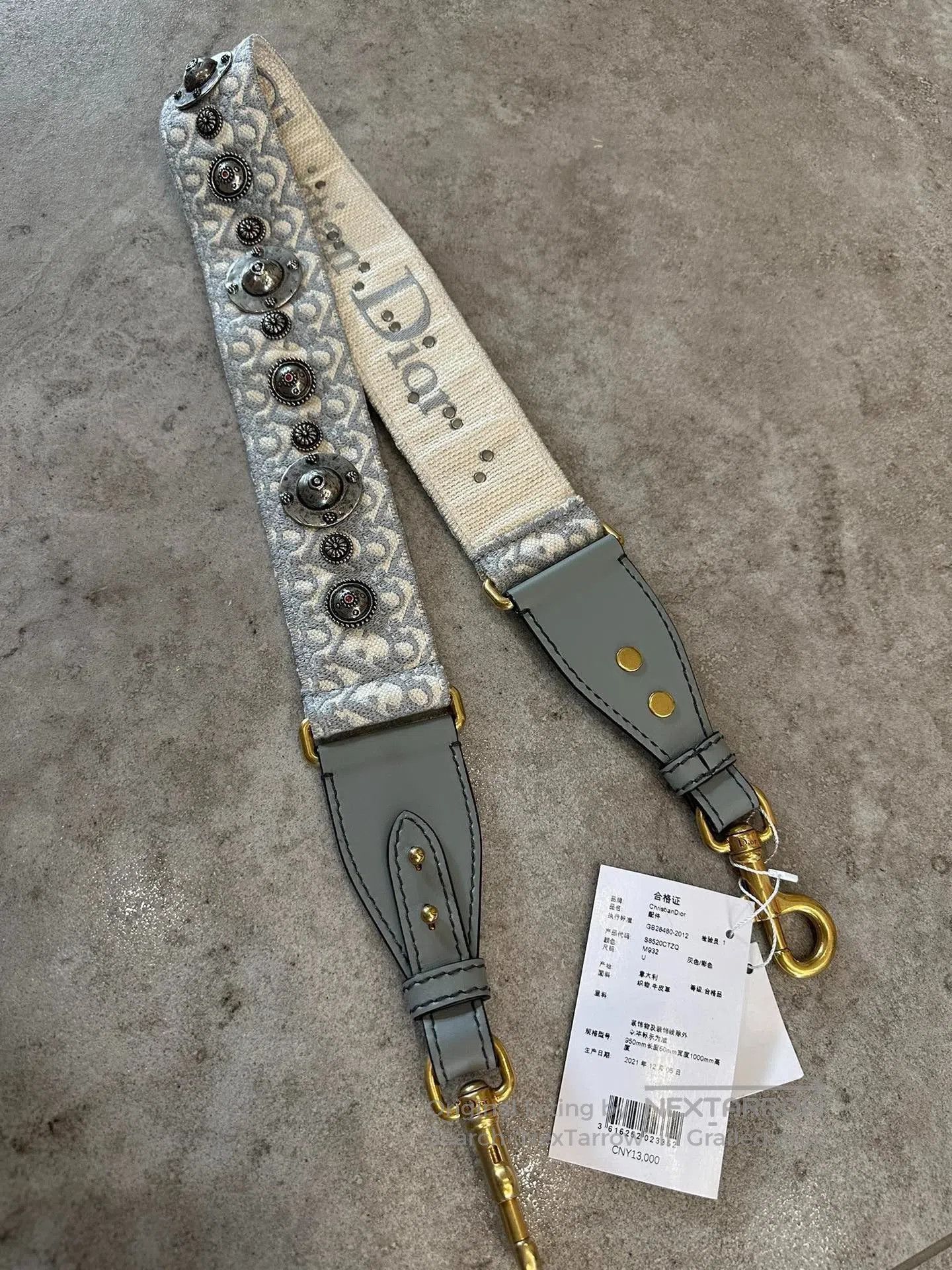 Dior Dior Gray Monogram Rivet Shoulder Strap. Size ONE SIZE - 1 Thumbnail