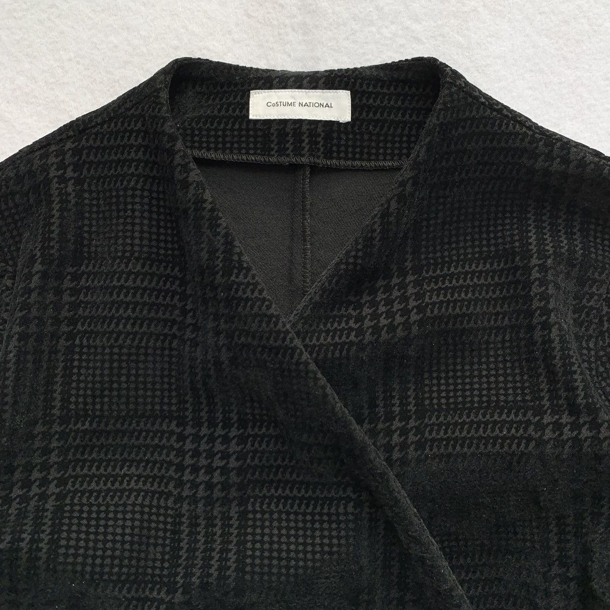 Costume National Costume National AW2000 Velvet Houndstooth Wrap Jacket Size S / US 4 / IT 40 - 4 Thumbnail