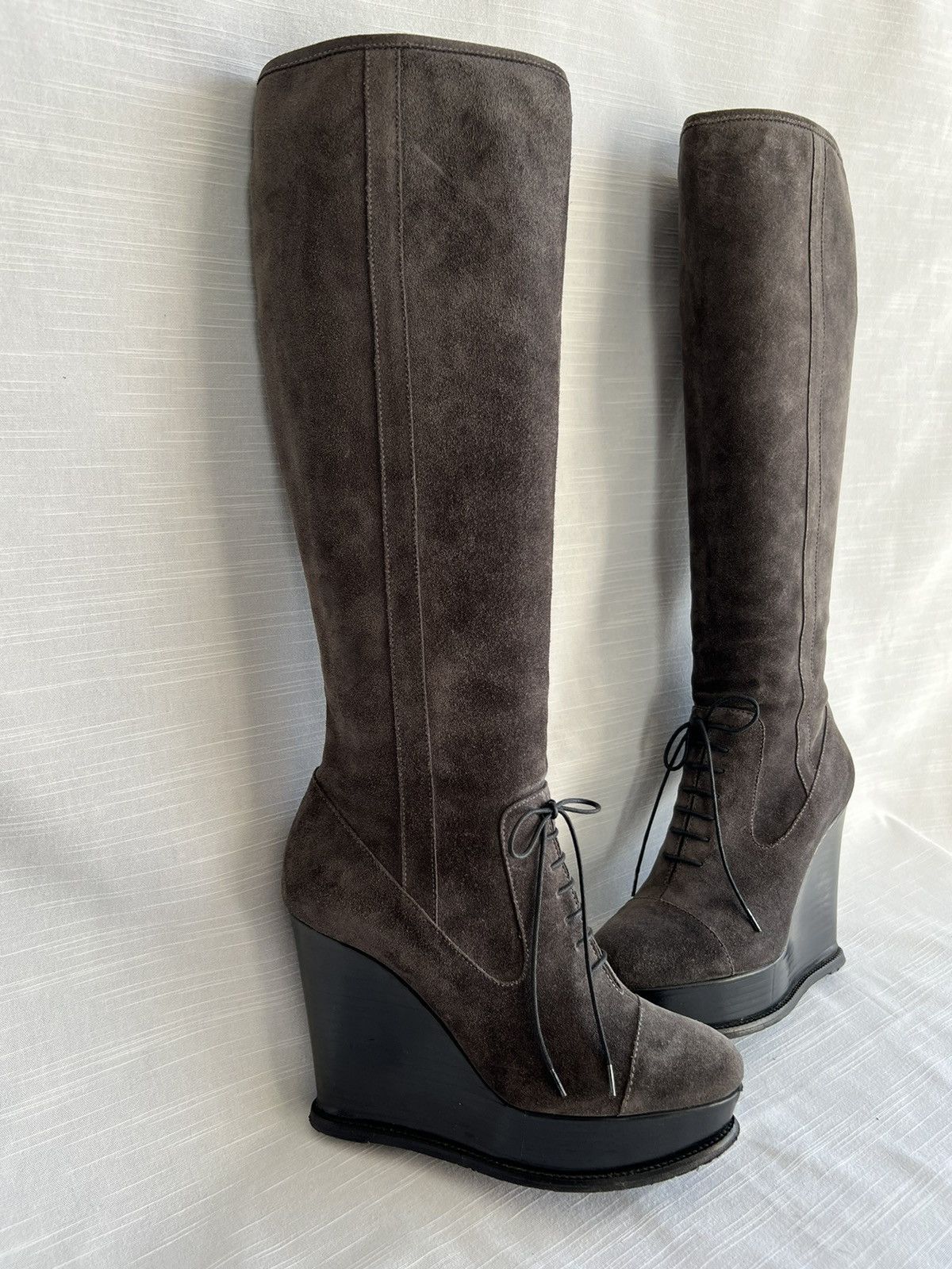 Moschino Moschino Knee-High Boots Suede Size US 7 1/2 EU 38 Size US 7.5 / IT 37.5 - 1 Thumbnail
