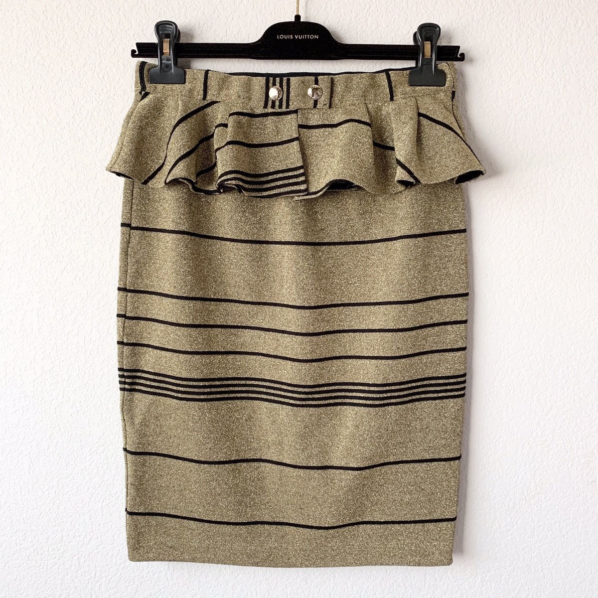 Patrizia Pepe Glitter skirt with peplum belt Italy barbiecore Y2K Size 26" / US 2 / IT 38 - 3 Thumbnail