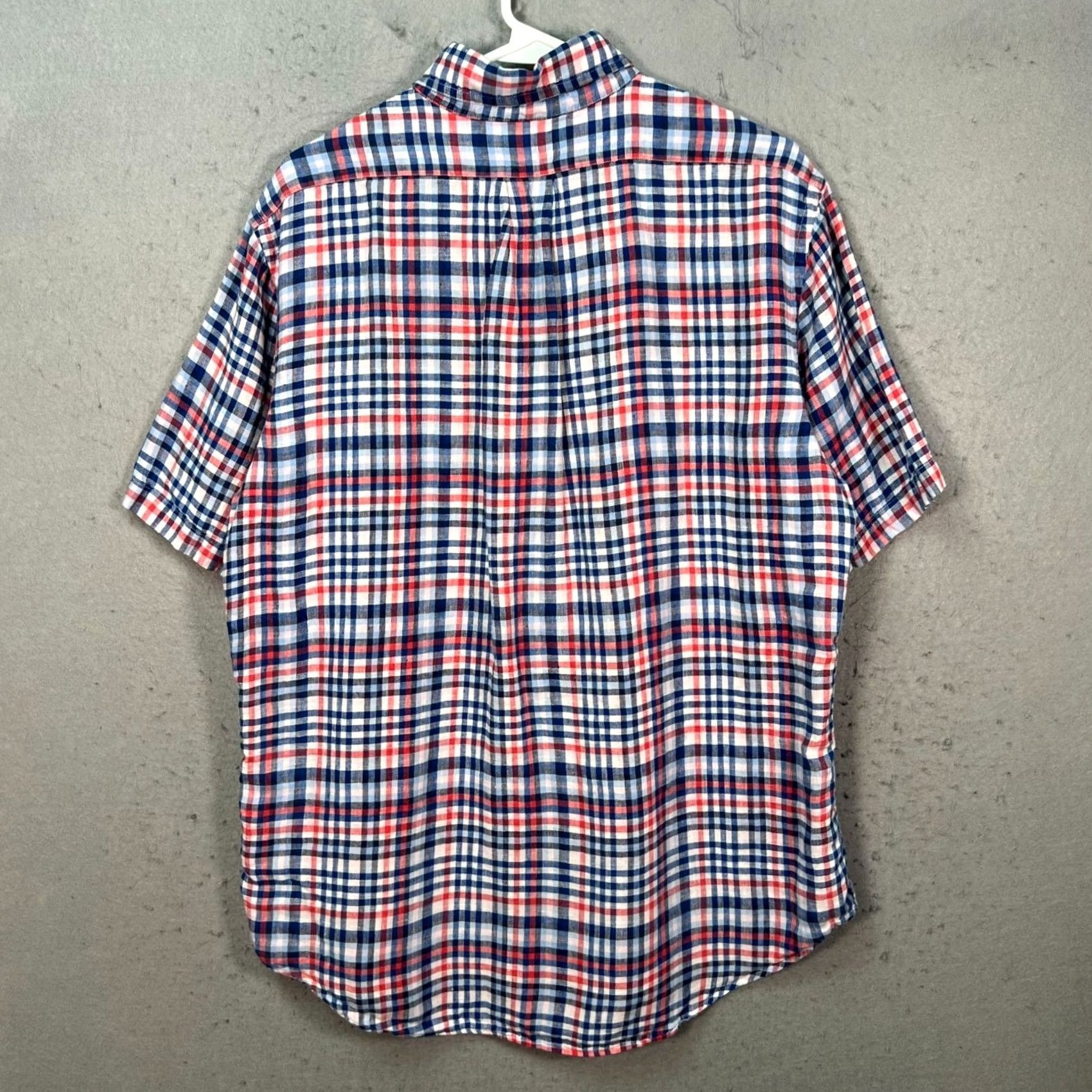 Brooks Brothers Brooks Brothers Button-Up Shirt Mens Large Blue Plaid Linen 1005 346 Regular Collar Down Short Sleeve Vintage No Size US L / EU 52-54 / 3 - 2 Thumbnail