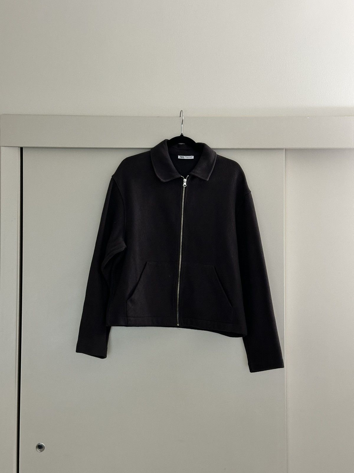 Zara Zara Origins Double Faced Cropped Wool Zip Jacket | Grailed