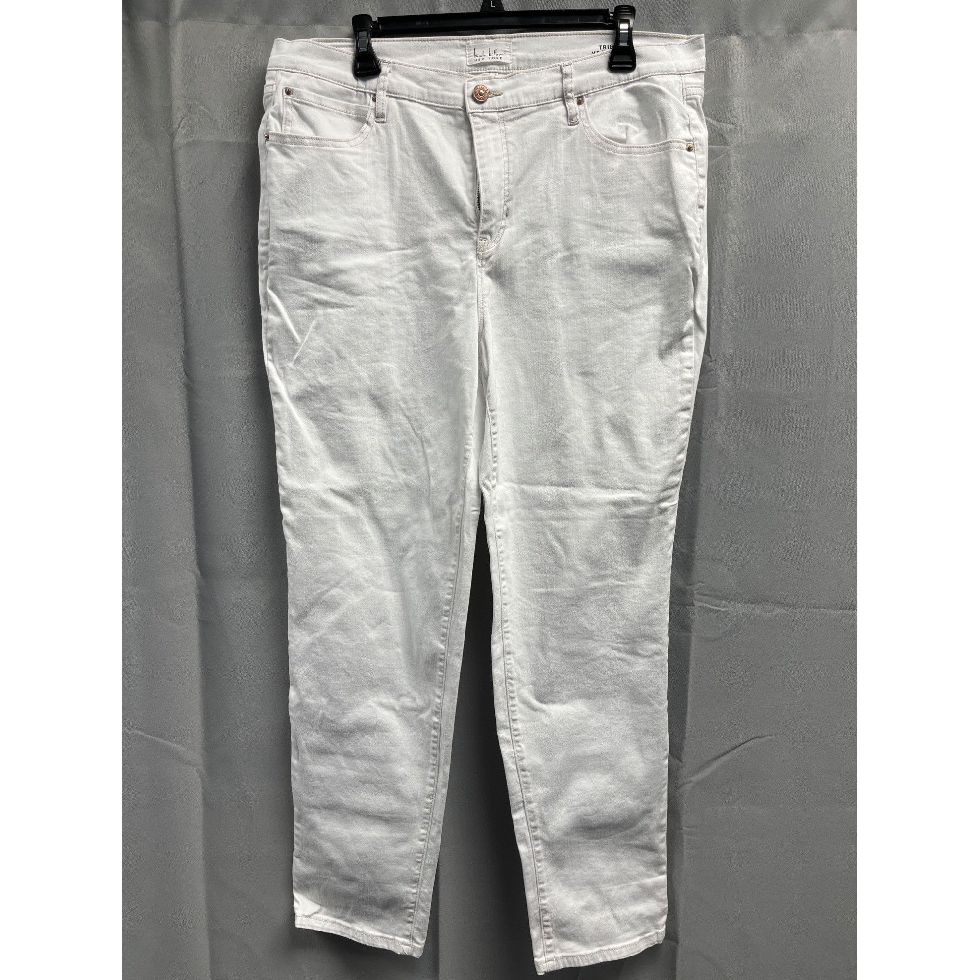 Nicole Miller Nicole Miller Women's White Mid Rise Straight/Skinny Jeans S Size 38" / US 16 / IT 52 - 1 Thumbnail