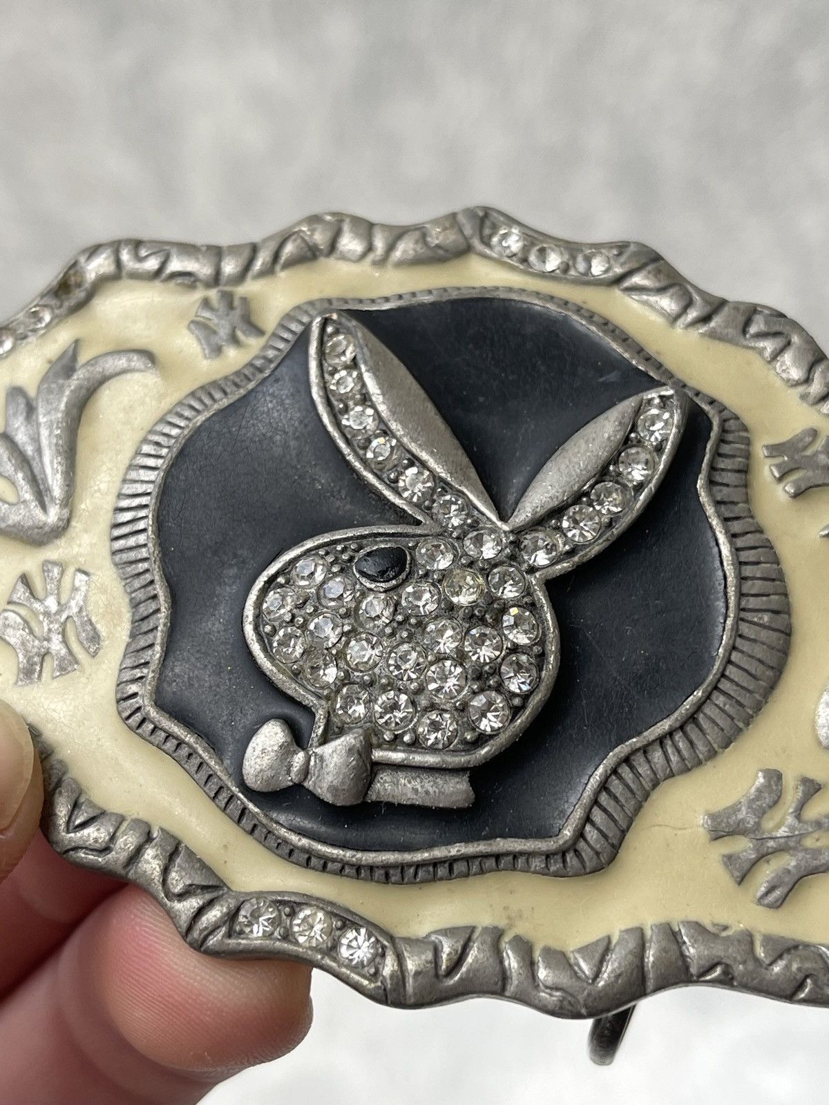 Playboy 80s VTG PLAYBOY Belt Buckle Crystal Rhinestone Y2K McBling Size ONE SIZE - 5 Thumbnail