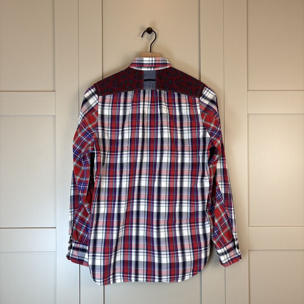 JUNYA WATANABE CDG MAN PATCHWORK PAISLEY DENIM FLANNEL SHIRT