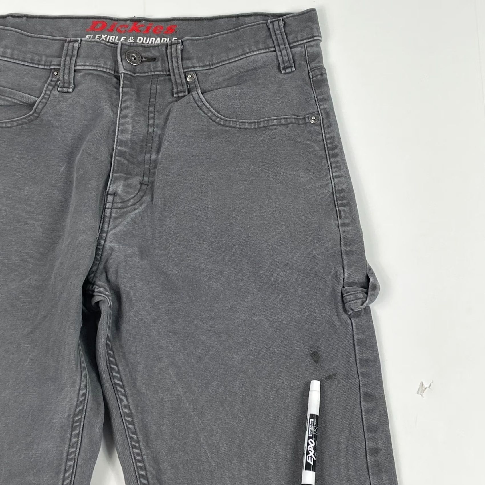 Dickies Dickies Pants Mens 32 x 32 Gray Canvas Carpenter Hiking Rugged Flexible - Size 32 Size US 32 / EU 48 - 3 Thumbnail