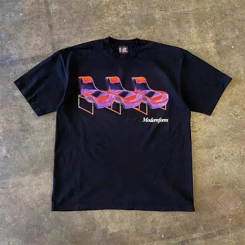 VIBE Washed vintage lounge chair black cotton t-shirt Size US M / EU 48-50 / 2 - 3 Thumbnail